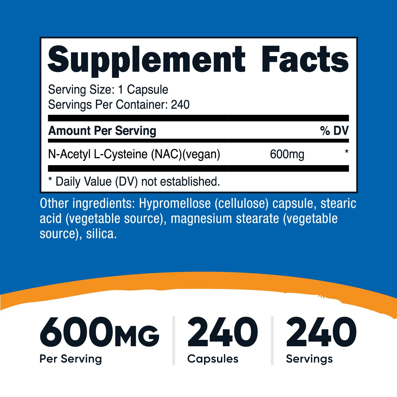 Nutricost N-Acetyl L-Cysteine (NAC) 600mg, 30 Vegan Capsules - GMO Free, Gluten Free, Vegetarian Caps