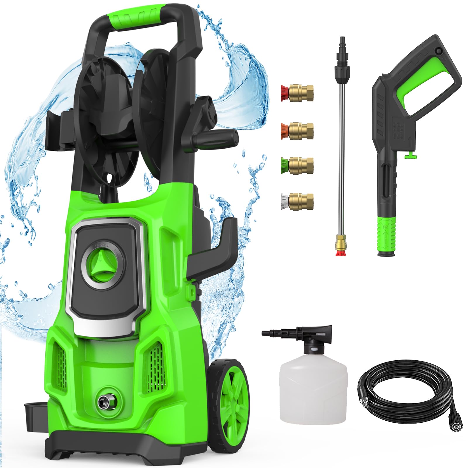 5500PSI Max Wall-Mounted Pressure Washer, Electric Pressure Washer, Remote Controlled Power Washer with 100ft Replaceable & Retractable Reel, Wall Hanging Pressure Washer