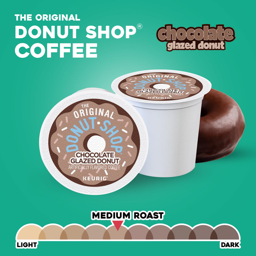 The Original Donut Shop Coffee Chocolate Glazed Donut Keurig Single-Serve K-Cup Pods, Medium Roast Coffee, 60 Count (6 Packs of 10)