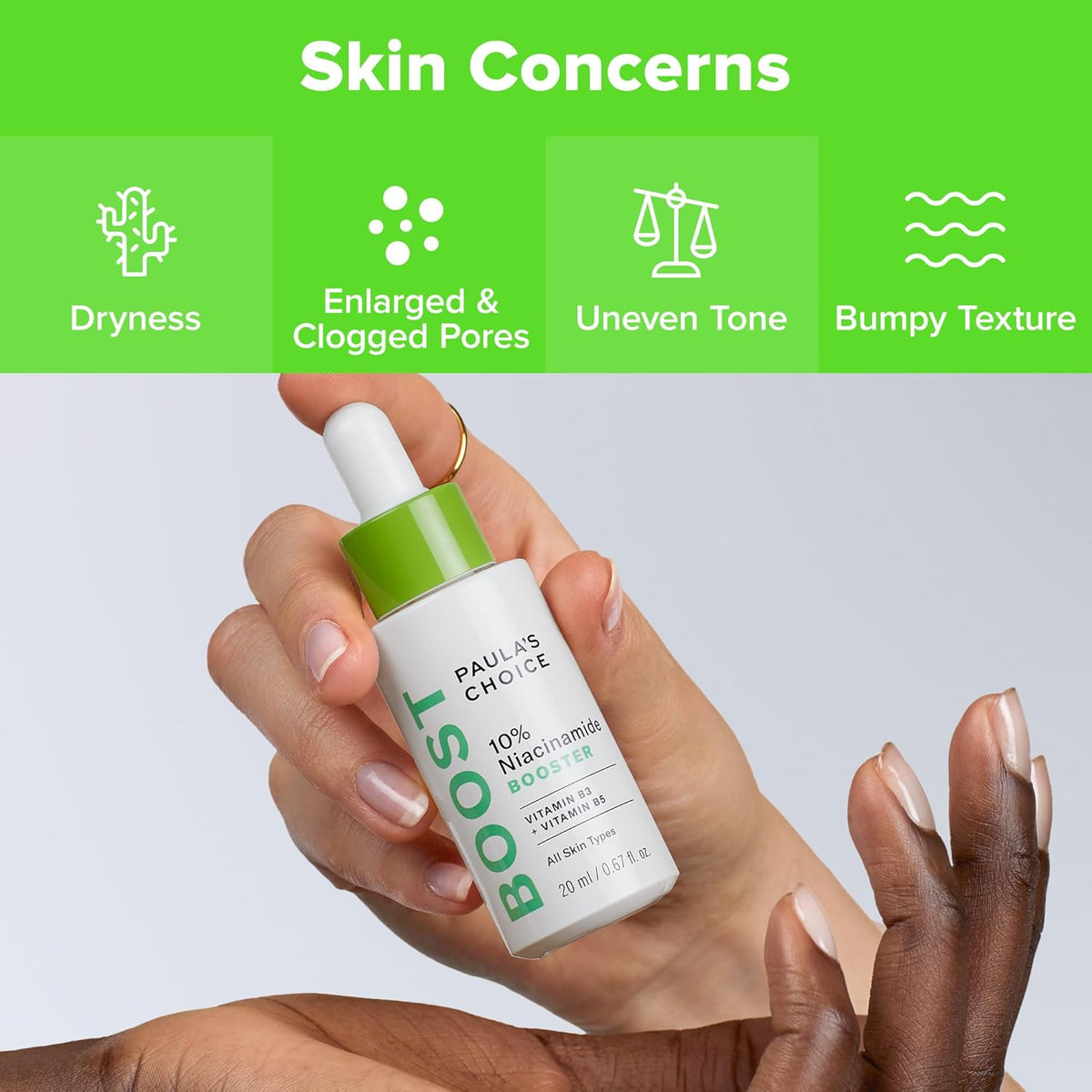 Paula's Choice BOOST 10% Niacinamide Face Serum Booster, Facial Serum with Vitamin B3, Vitamin C & Licorice Extract Serum, Pore Minimizer, All Skin Types, Fragrance-Free, 0.67oz