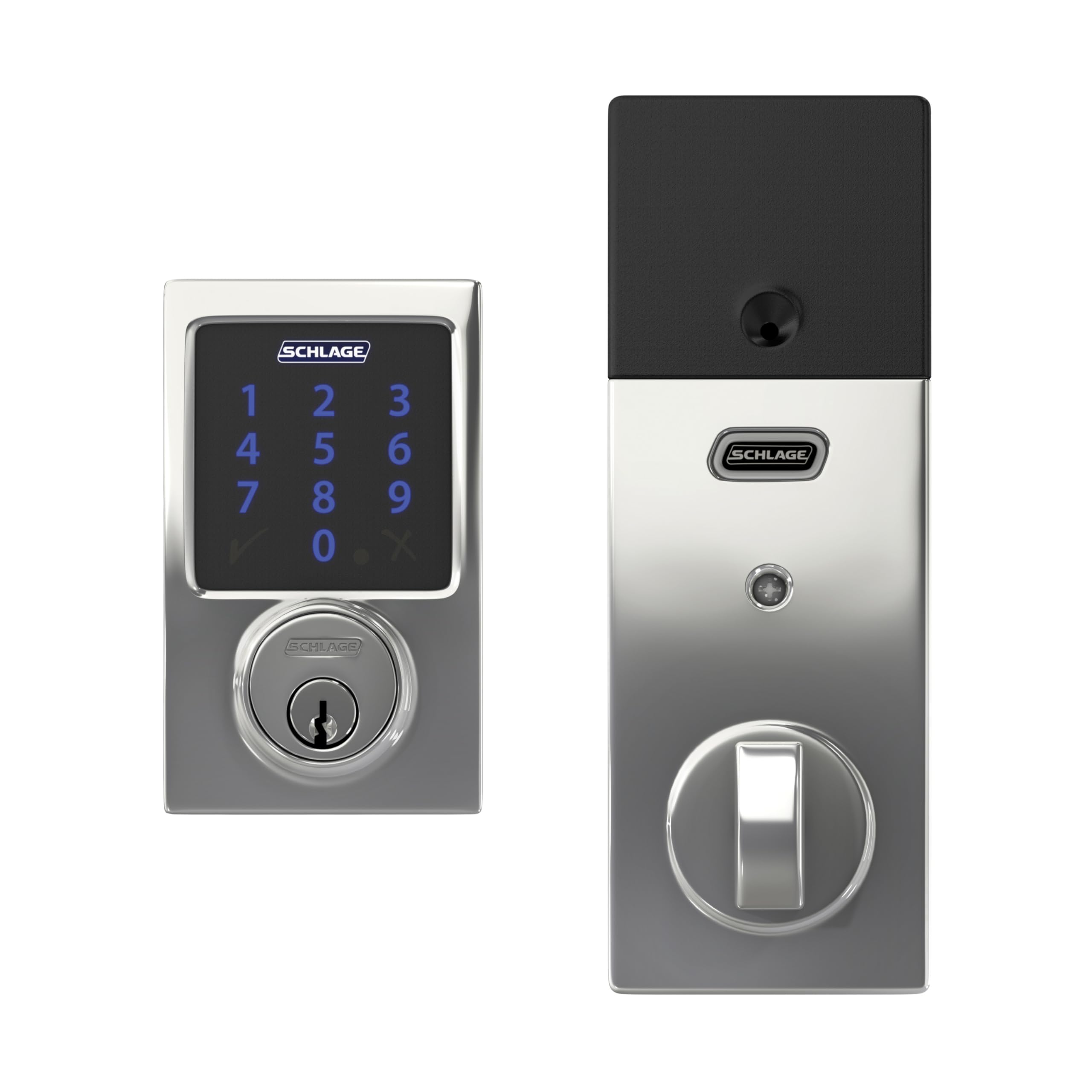 Schlage Connect Smart Deadbolt Lock with Touchscreen Keypad, Keyless Front Door Entry, Z-Wave Plus Compatible, Aged Bronze, BE469ZP CEN 716