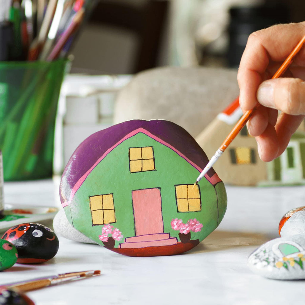 River Rocks for Painting 10 Pcs Large 2-3 Inch Flat Smooth Painting Stones Craft Rock to Paint for Kids Crafts Painting Bulk