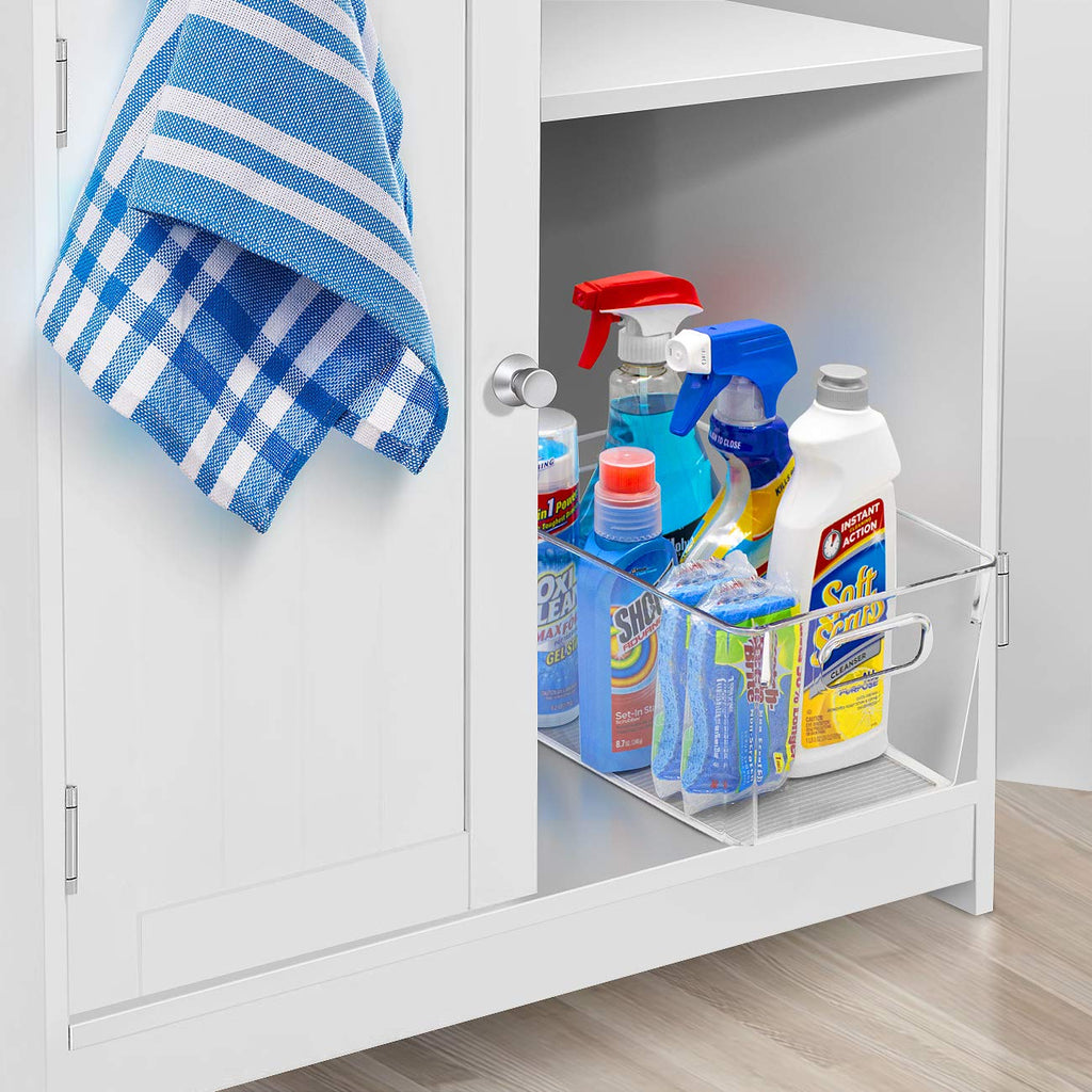 Sorbus Large Clear Plastic Storage Bins for Shelves, Clothes, with Handle - Clear Storage Bins, Drawer, Shelf, Closet, Pantry, Fridge, Freezer Organizer Bins, Closet Organizers and Storage (2 pack)