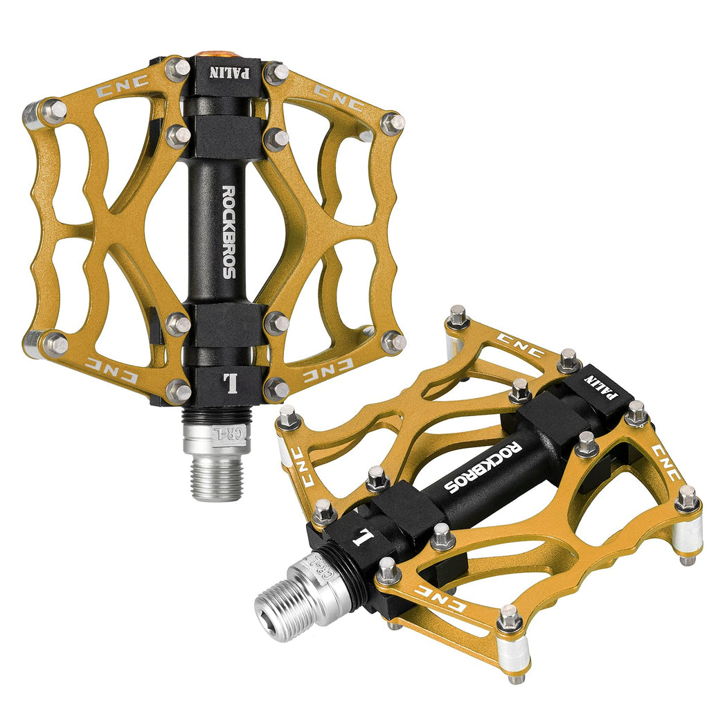 ROCKBROS Mountain Bike Pedals MTB Pedals CNC Non-Slip Lightweight Aluminum Alloy Bicycle Pedals Sealed Bearings Bicycle Platform Pedals 9/16" BMX Road Bike Pedal