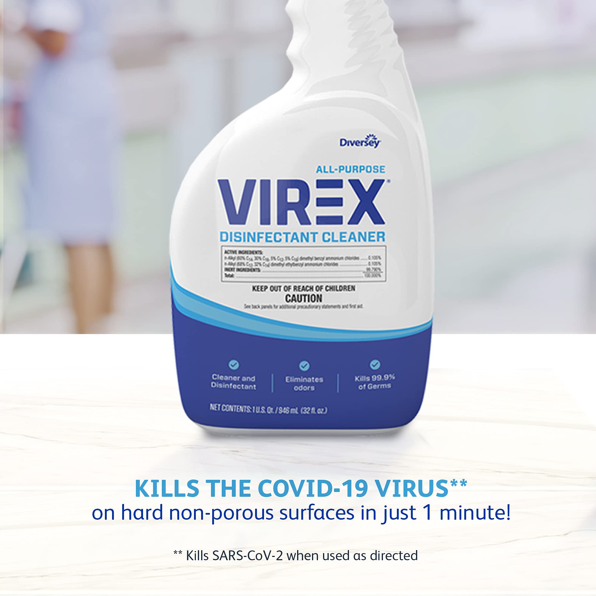 VIREX Diversey All Purpose Disinfectant Cleaner, Spray, 32 oz