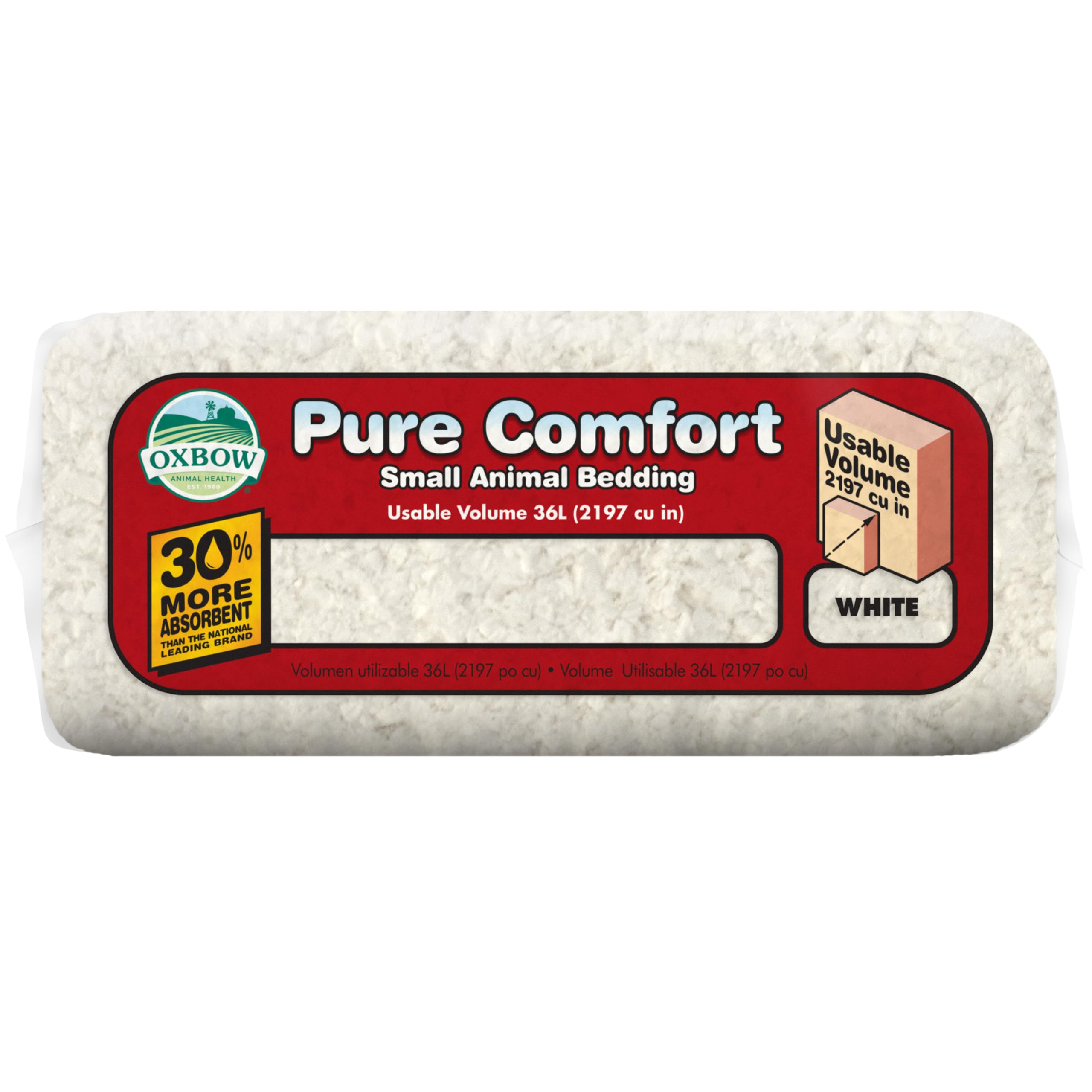 Oxbow Pure Comfort Bedding, Rabbit, Hamster, & Guinea Pig Bedding, Bunny Supplies for Litter Box, Pet Safe, Bunny Litter Box, Guinea Pig Cage, 99.9% Non-Dust, Blended, 36 Liter Bag