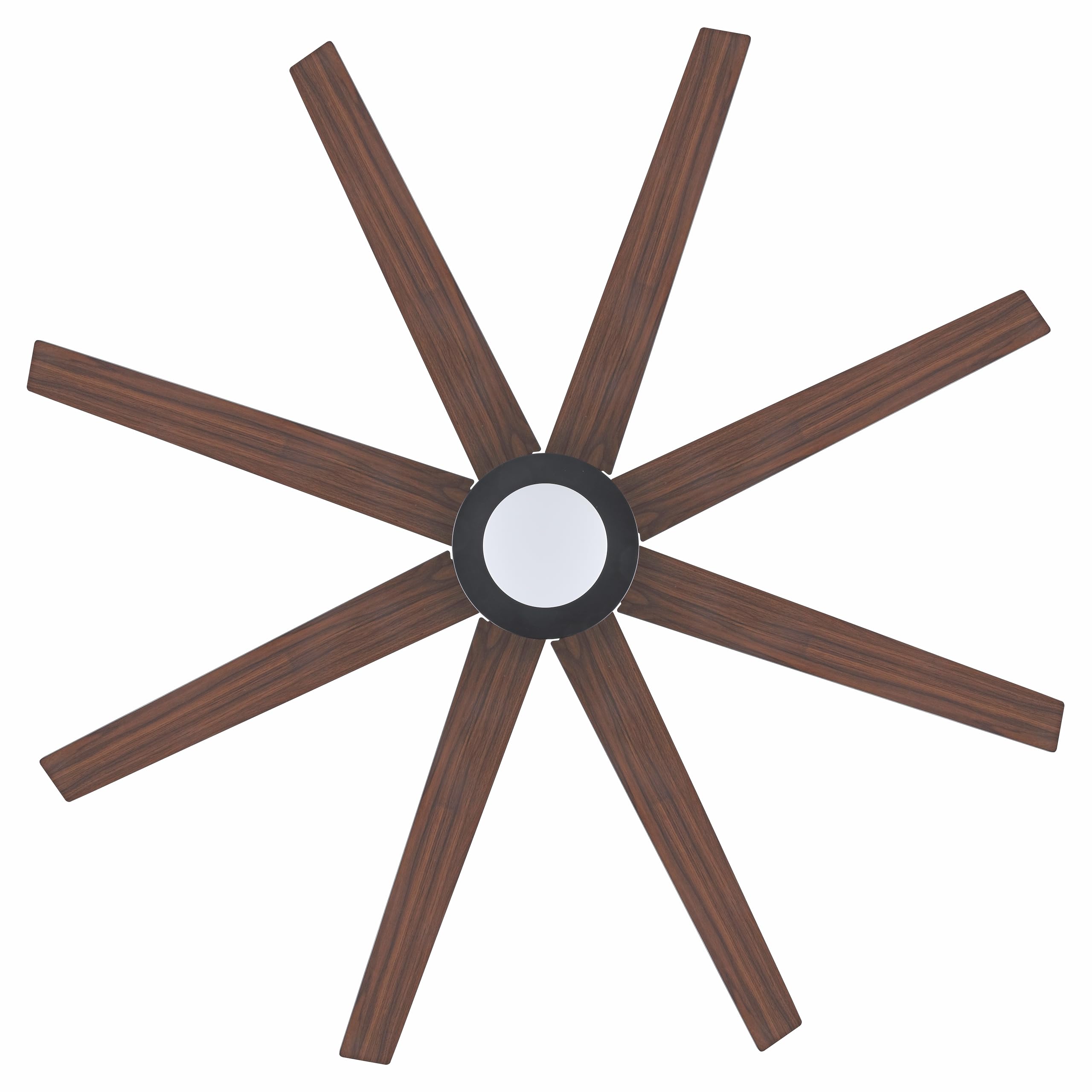 WINGBO 60" Ceiling Fan with Light and Remote Control, 6 Speed Reversible DC Motor, Dimmable LED Light, for Home and Commercial Use, Living Room/Shop/Warehouse Black/Walnut
