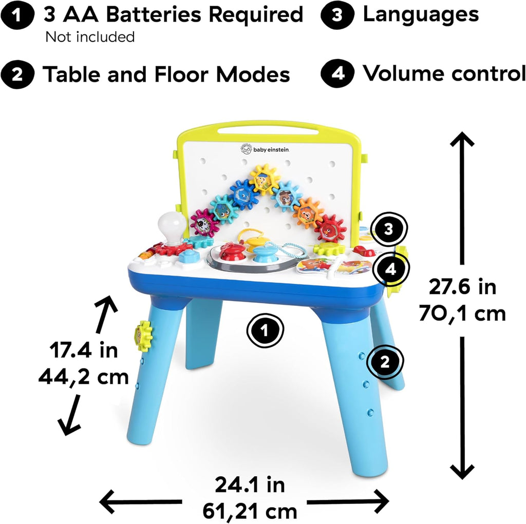 Baby Einstein Curiosity Table Activity Play Station, Montessori Floor Toy and Interactive Workbench, 12 Months and Up