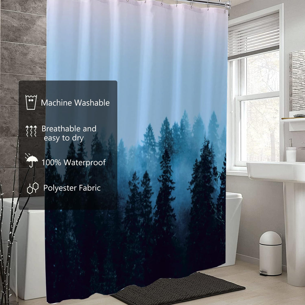 LLSCL Fabric Shower Curtain Liner with Magnets, Waterproof Hotel Quality, 72 x 72 Machine Washable