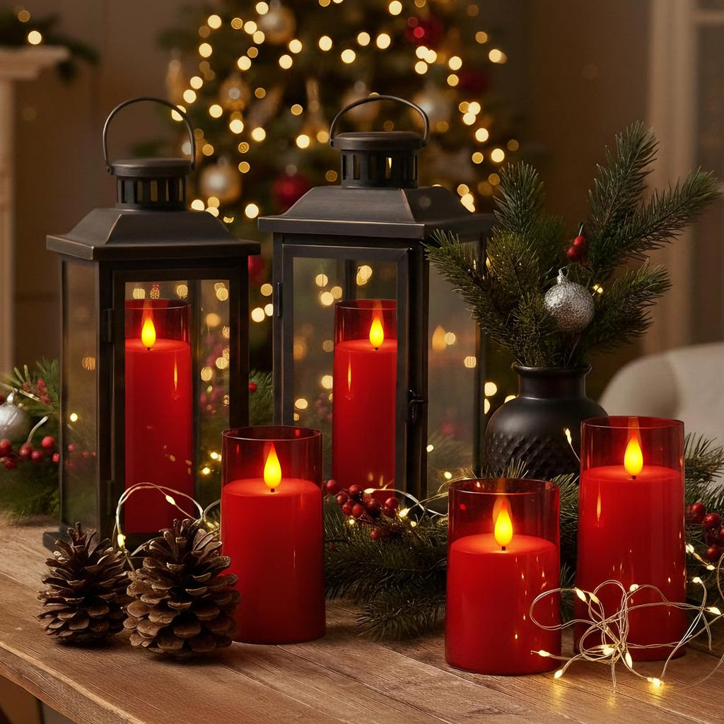Raycare Flameless Candles Battery Operated with Remote Timer, Acrylic Flickering LED Pillar Candle for Christmas, Wedding, Home Decor, Gift for Family and Friend, White, Set of3