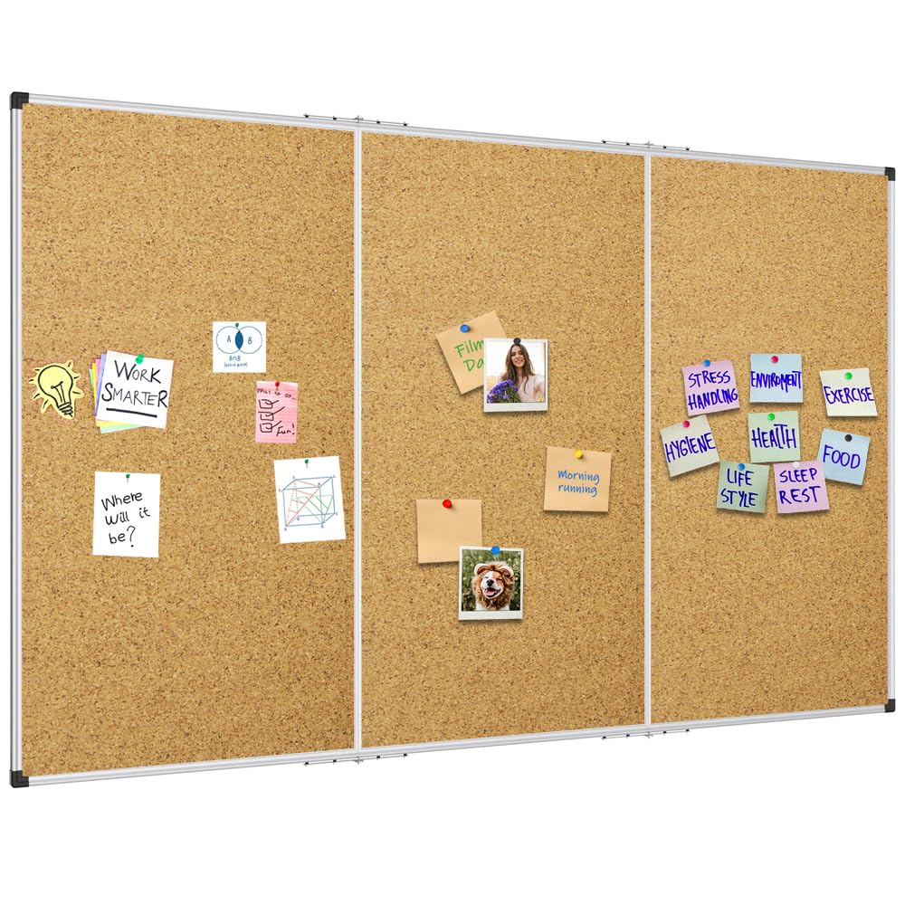 XBoard 24 x 18 Inch Wall-Mounted Office Cork Board, Notice Bulletin Board with Aluminum Frame