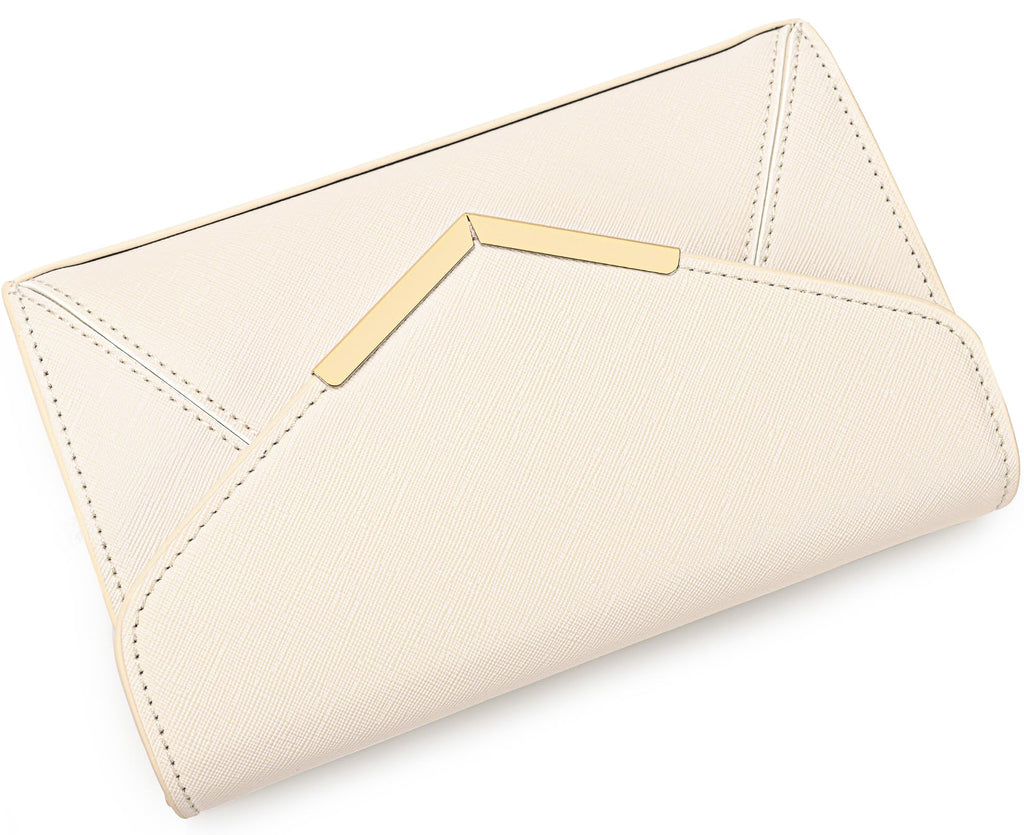 DEXMAY Women Envelope Clutch Faux Saffiano Leather Evening Handbag Foldover Clutch Bag Formal Dressy Purse