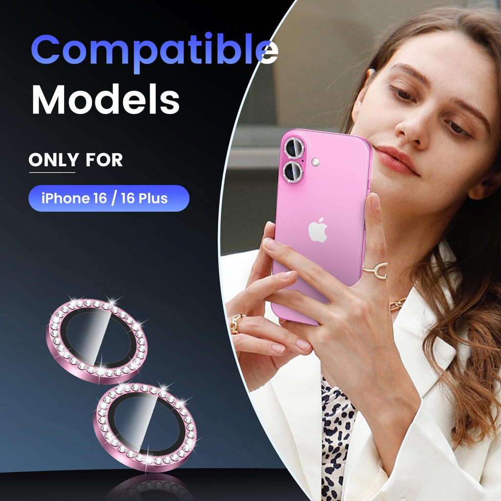 Tensea for iPhone 13 mini/iPhone 13 Camera Lens Protector, 9H Tempered Glass Camera Cover Screen Protector Metal Individual Ring for iPhone 13mini 5.4 inch /13 6.1 inch