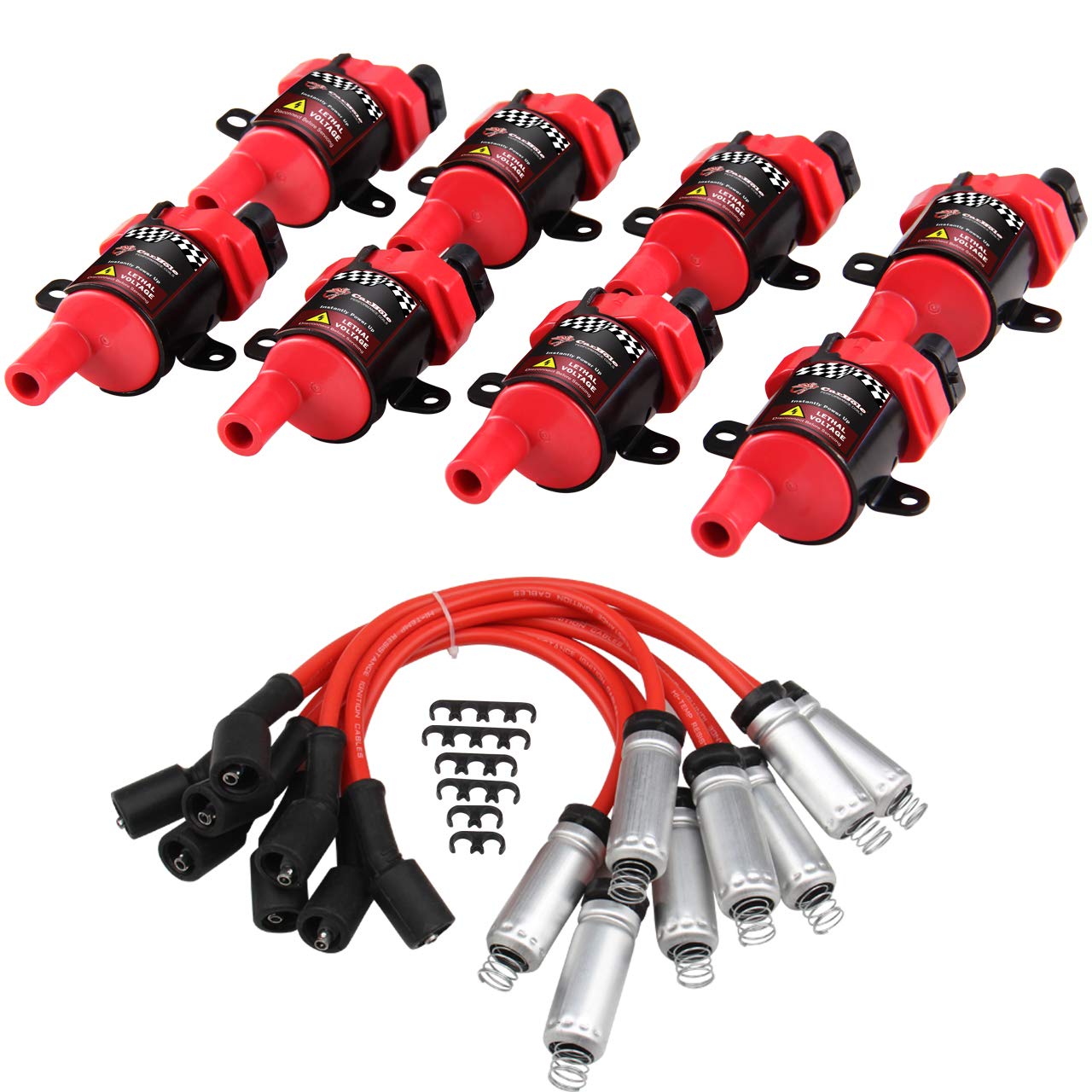 BANG4BUCK 8Pcs UF271 D581 Ignition Coil Pack Compatible With Cadillac Chevy GMC Sierra Suburban Escalade Avalanche Silverado 4.8L 5.3L 6.0L 8.1L (SQUARE)