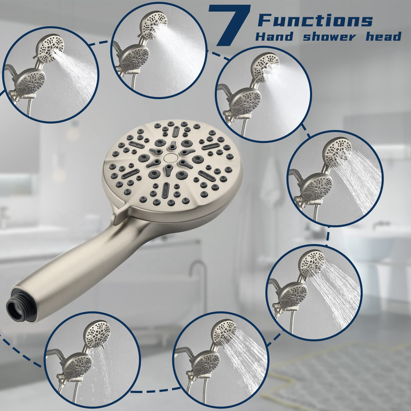 Shower Tub Kit Tub Shower Faucet Combo Set Bathtub Faucet Set Shower System with Tub Spout Shower Valve and Trim Kit Shower Fixtures Brushed Gold