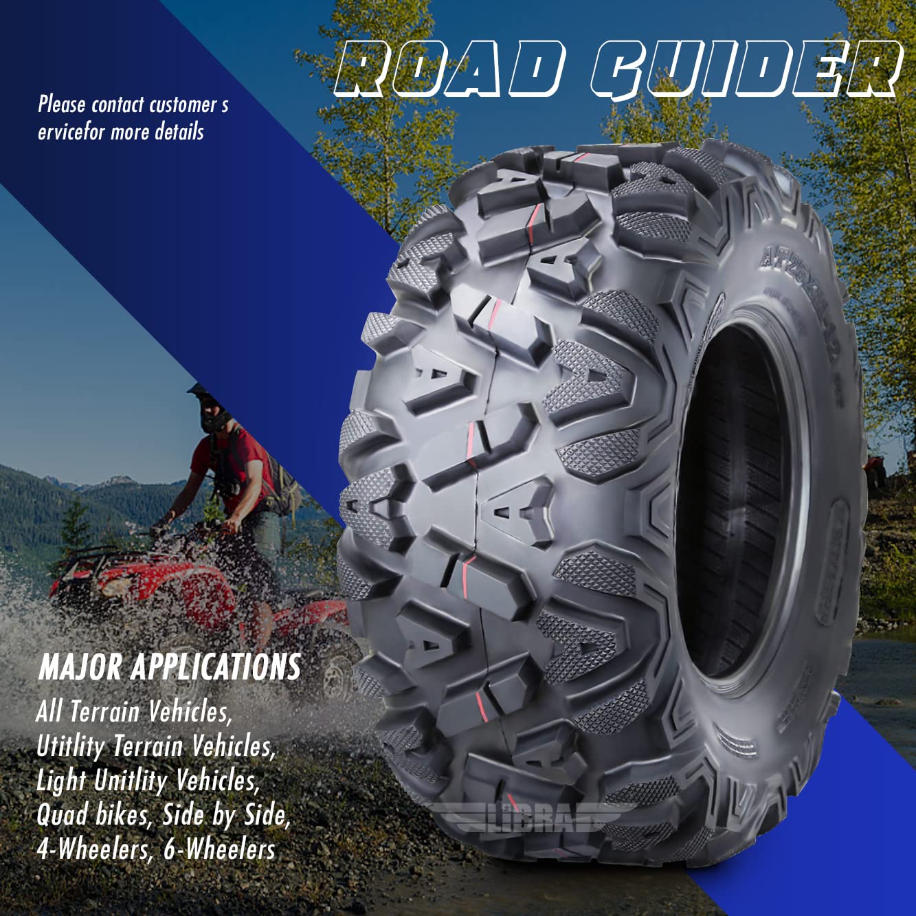Roadguider ATV/UTV Tires 26x9-12 26x9x12 6PR 10277, Set 4 …