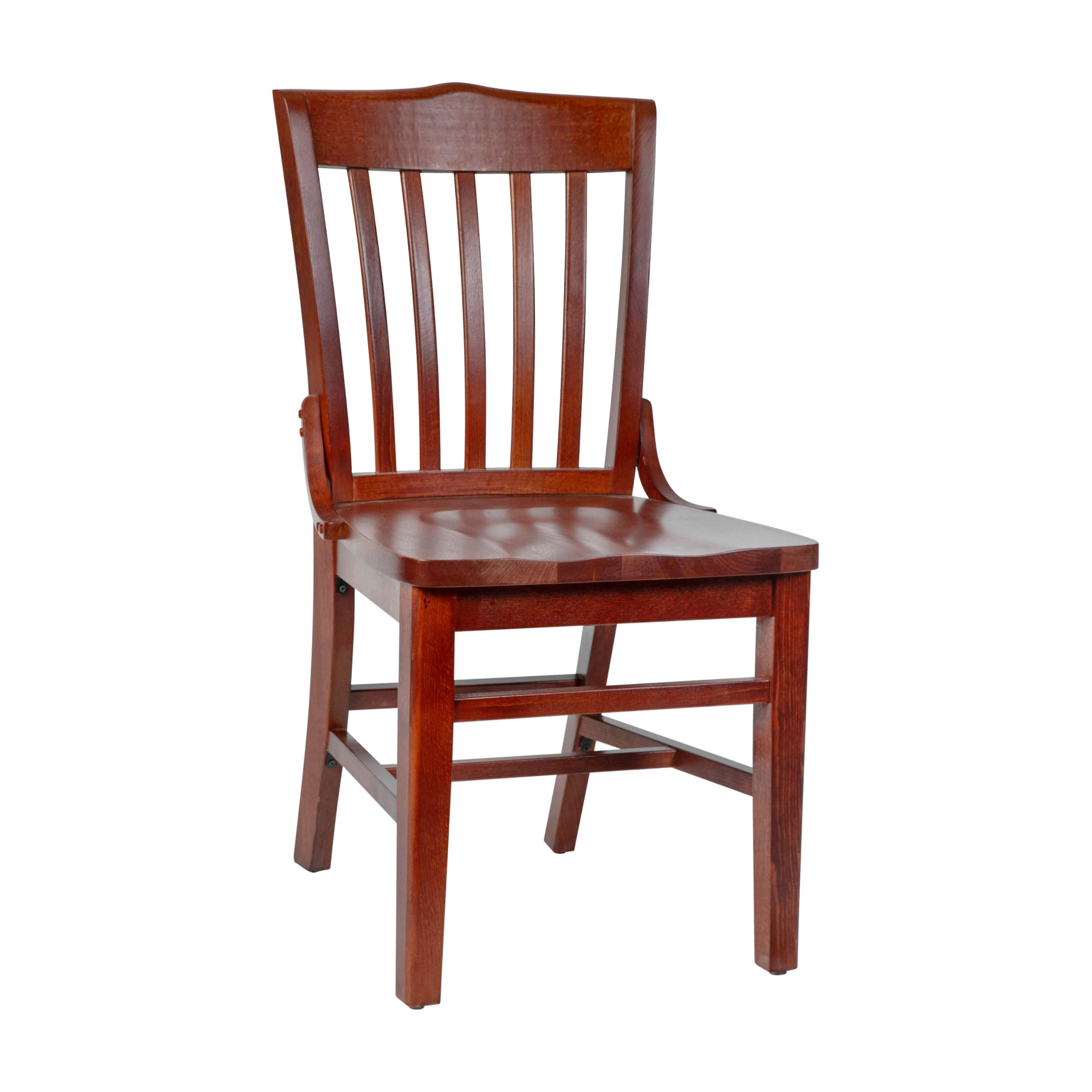 EMMA + OLIVER School House Back Mahogany Wood Chair