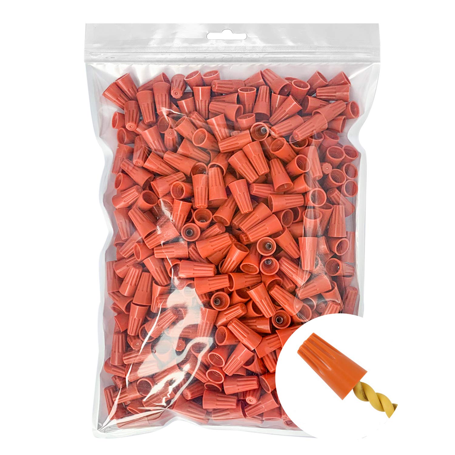 300 Pcs Red Electrical Wire Connectors Screw Terminals, with Spring Insert Twist Nuts Caps (AWG 18-10)