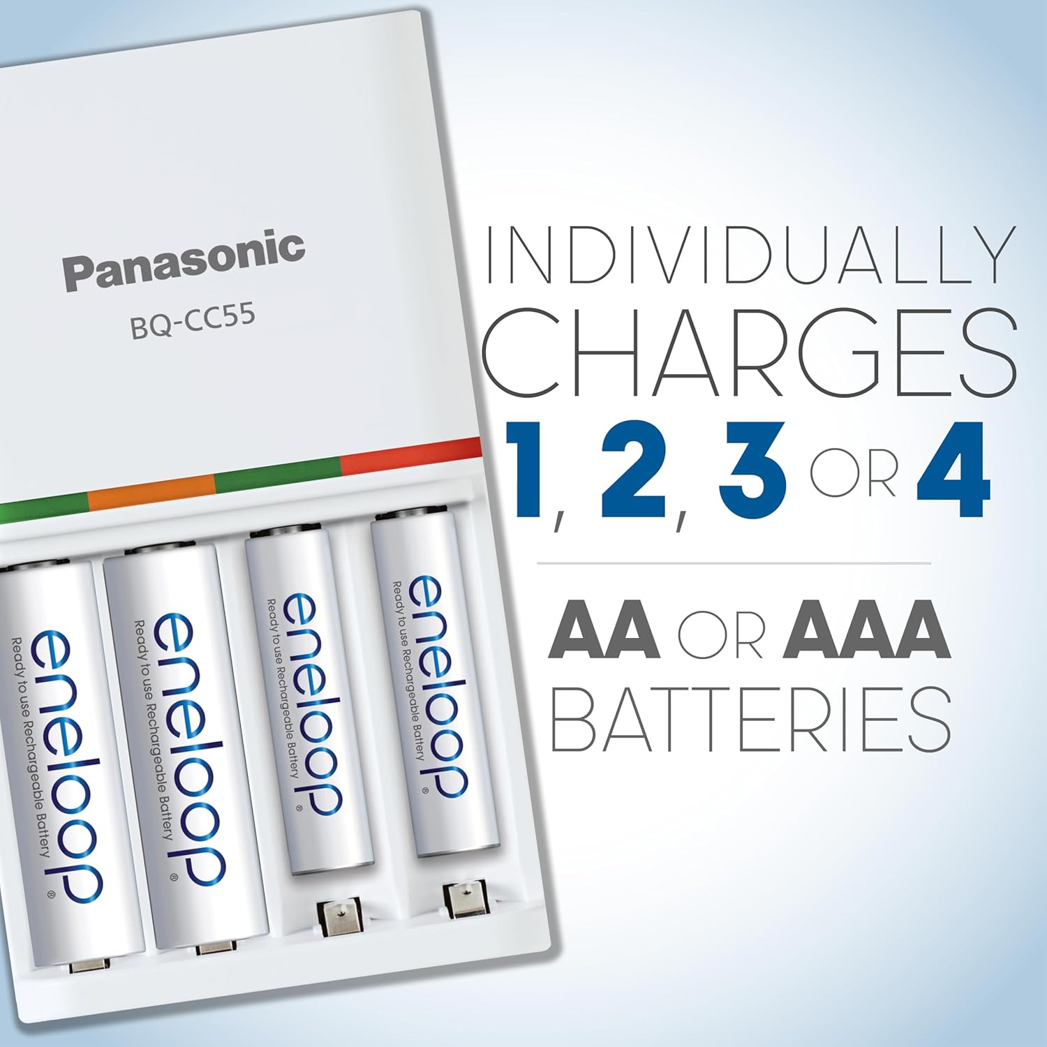Eneloop Panasonic K-KJ55MC84CZ Power Pack; 8AA, 4AAA, and Advanced Battery 3 Hour Quick Charger