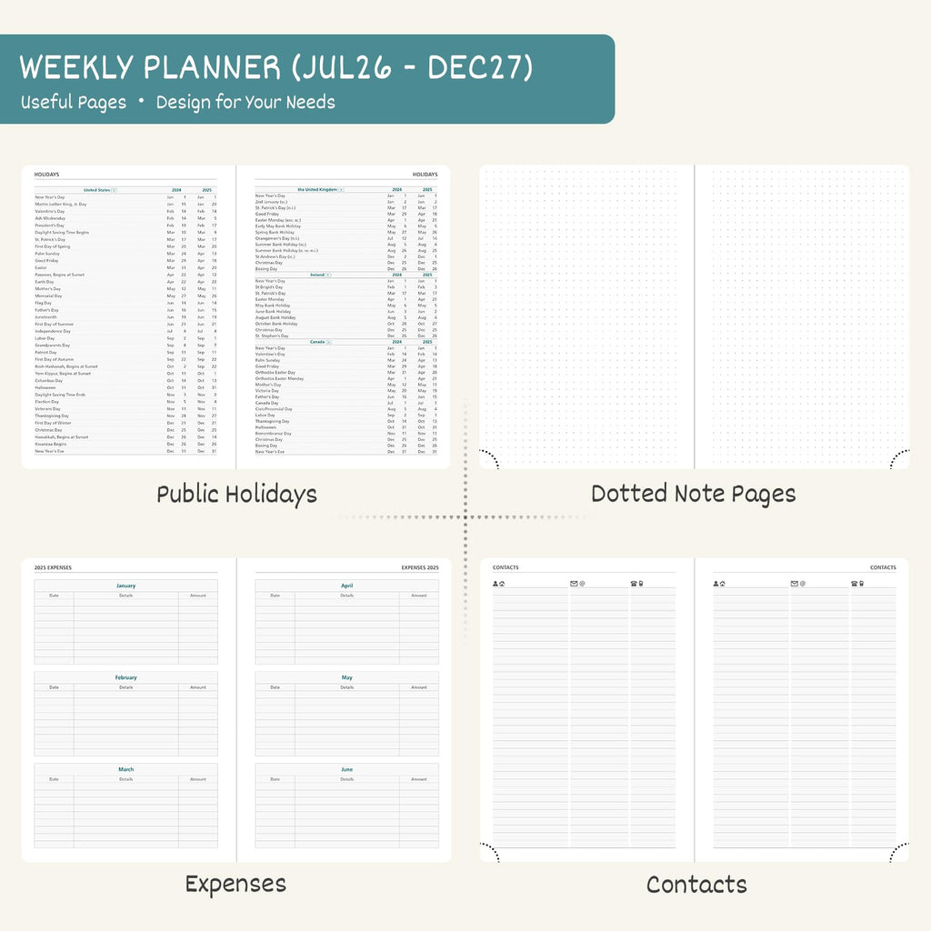 BEZEND Pocket Planner 2026-2027 Weekly and Monthly (3.5" x 6") 18 Months Small Academic Calendar (Jul 26-Dec 27) Ideal for Students, Work & Home, Storage Pocket, PU Leather Hardcover -Black