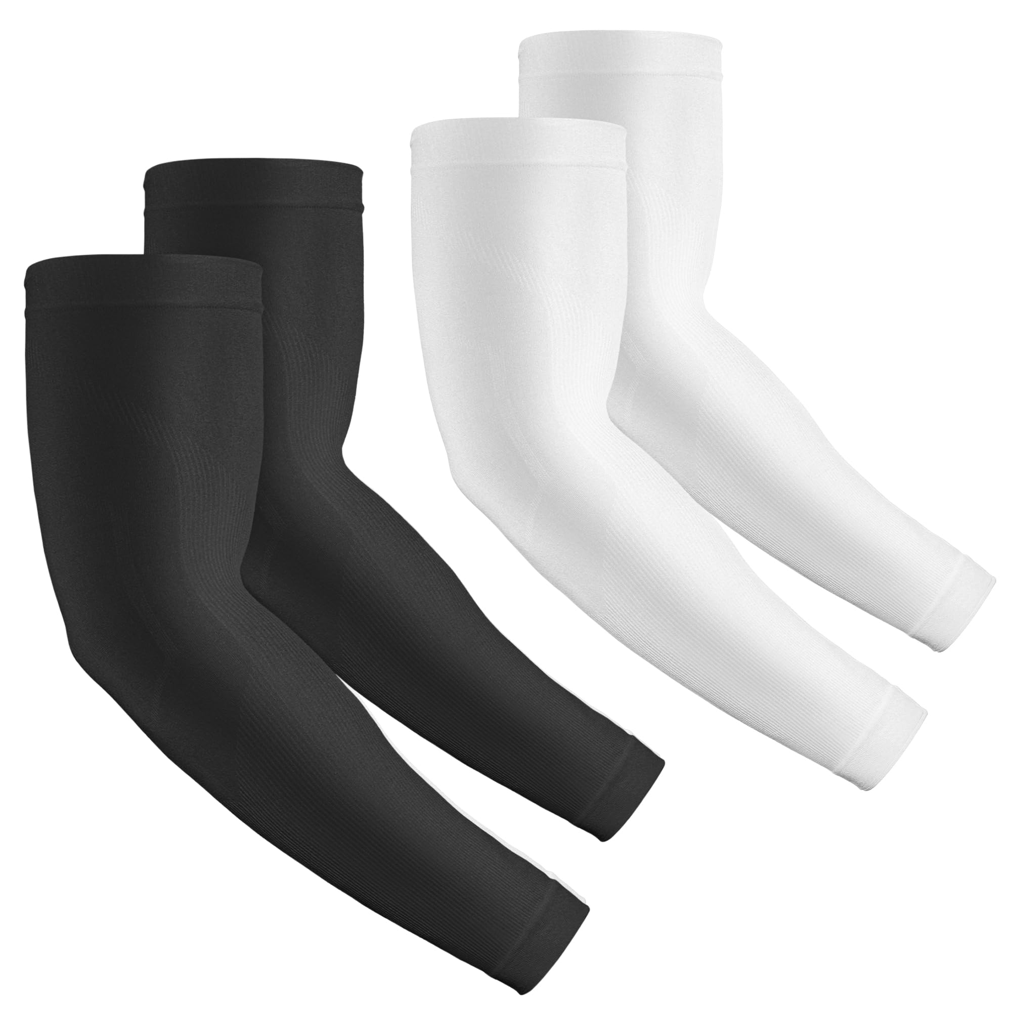 2 Pairs UV Protection Cooling Arm Sleeves Compression Sun Sleeves for Men Women Youth, Tattoo Cover Up, UPF 50