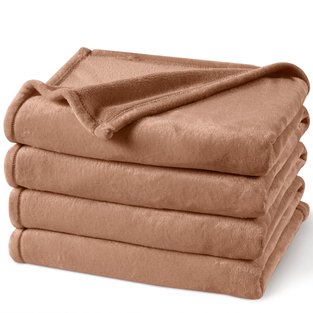 PHF Oversized King Big Fleece Blanket 120"x120", No Shed No Pilling Extra Large Soft Blanket, Giant 10'x 10' Lightweight for Bed, Sofa Travel and Camping, Suitable for All Season, Beige