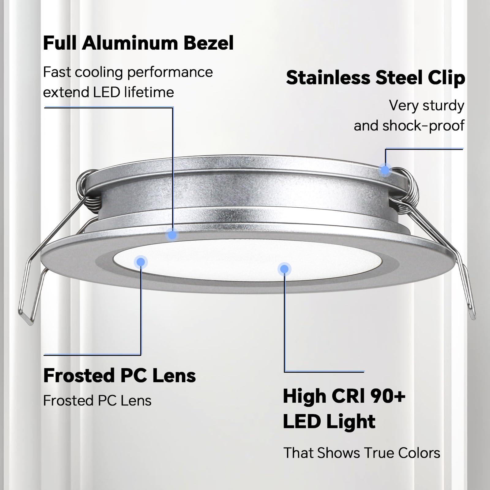 acegoo RV 2.75" Recessed LED Ceiling Light 12V Ultra-Thin Puck Light, Dimmable RV Lights Interior for Camper Van Truck Motorhome Boat Sailboat Roof Under Cabinet Lighting, 6 Pack (White,Cool White)