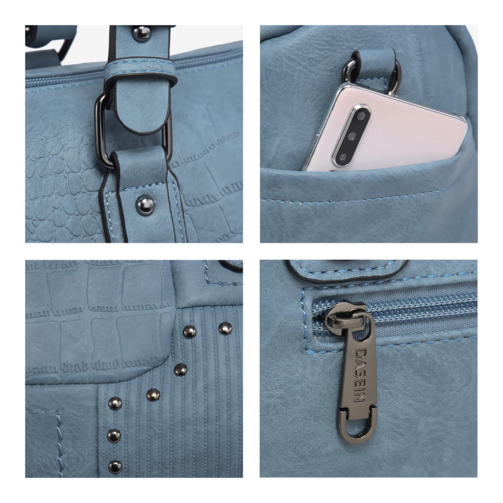Dasein Women Soft Vegan Leather Barrel Bags Large Hobo Top Handle Work Totes Satchel Handbags Shoulder Purse