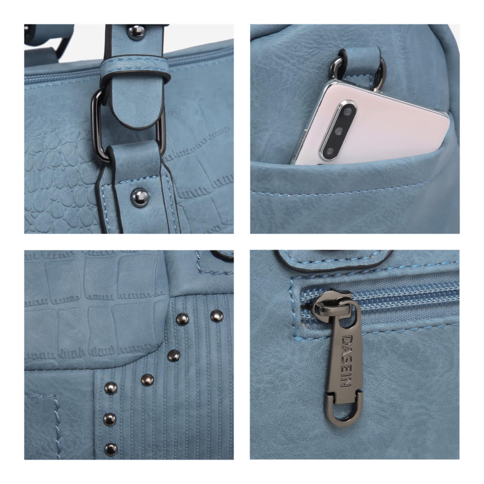 Dasein Women Soft Vegan Leather Barrel Bags Large Hobo Top Handle Work Totes Satchel Handbags Shoulder Purse