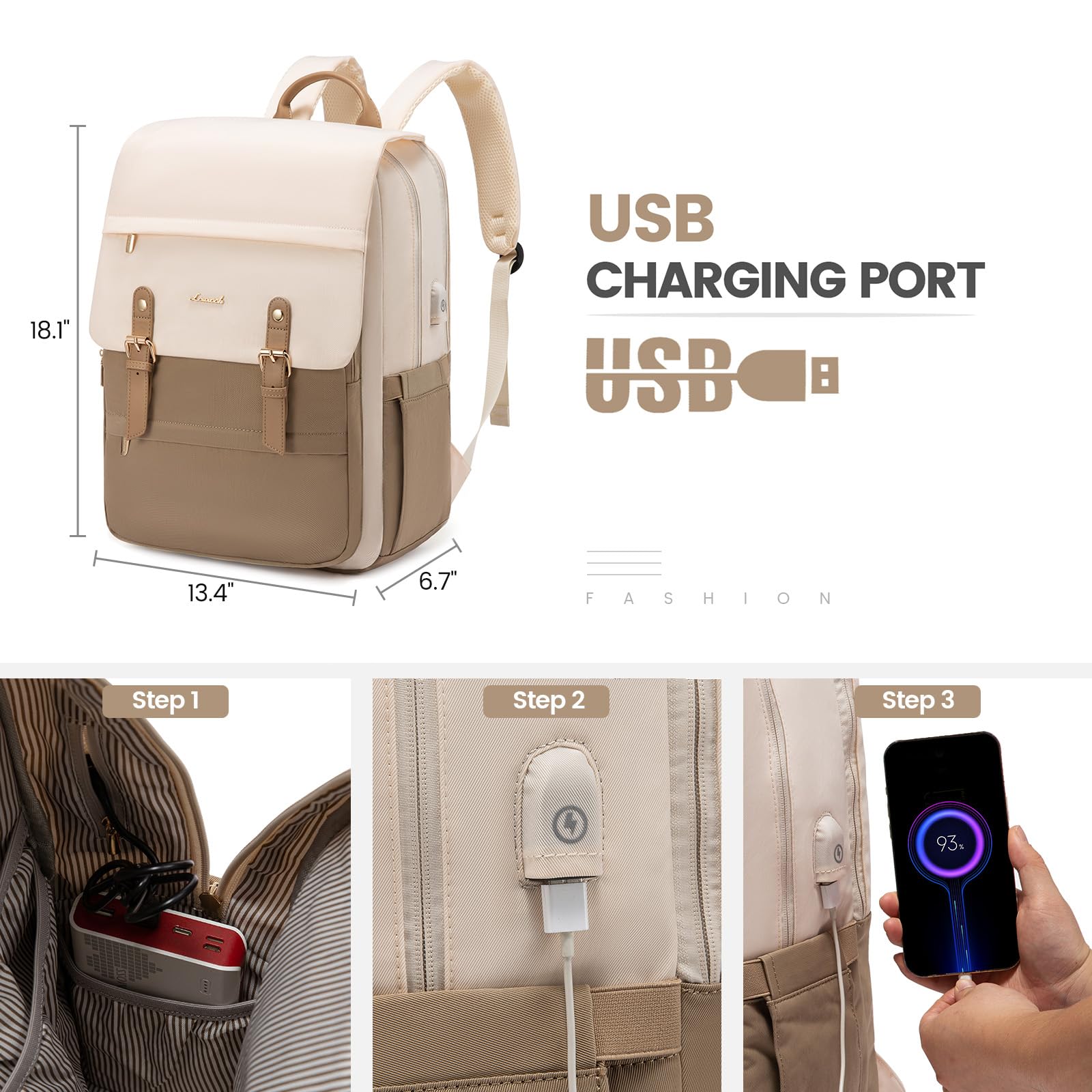 LOVEVOOK Laptop Backpack for Women, 15.6 Inch Vintage Travel Backpack Purse – Airline Approved Large Computer Bag, Lightweight for Nurse Teacher
