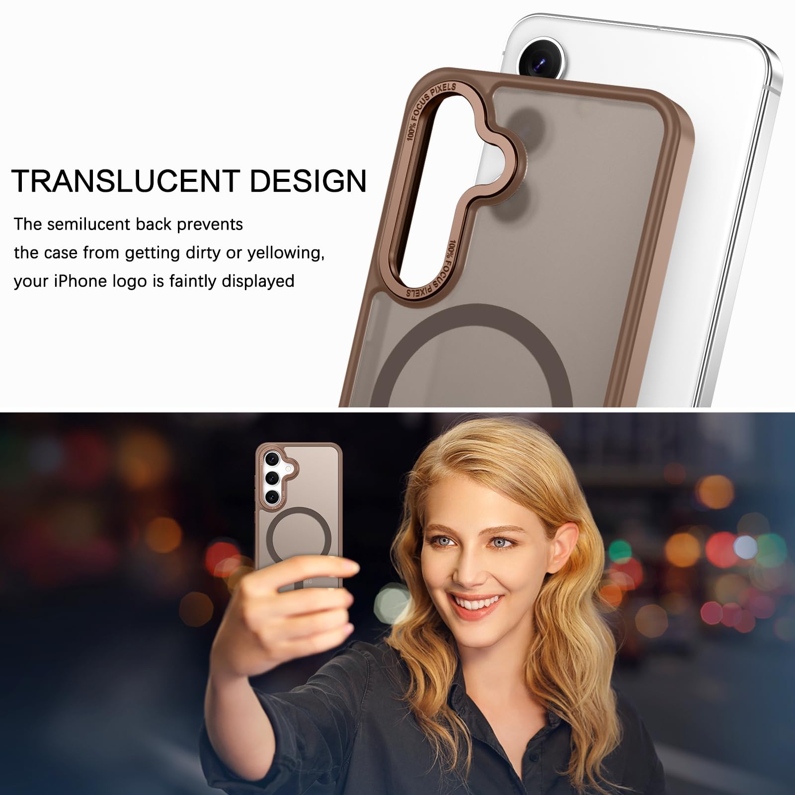BENTOBEN Magnetic for Samsung Galaxy S24 Plus Case [Compatible with Magsafe] Translucent Matte Slim Thin Shockproof Anti-Yellow Women Men Protective Phone Cases Cover for Samsung S24 Plus 6.7", Black