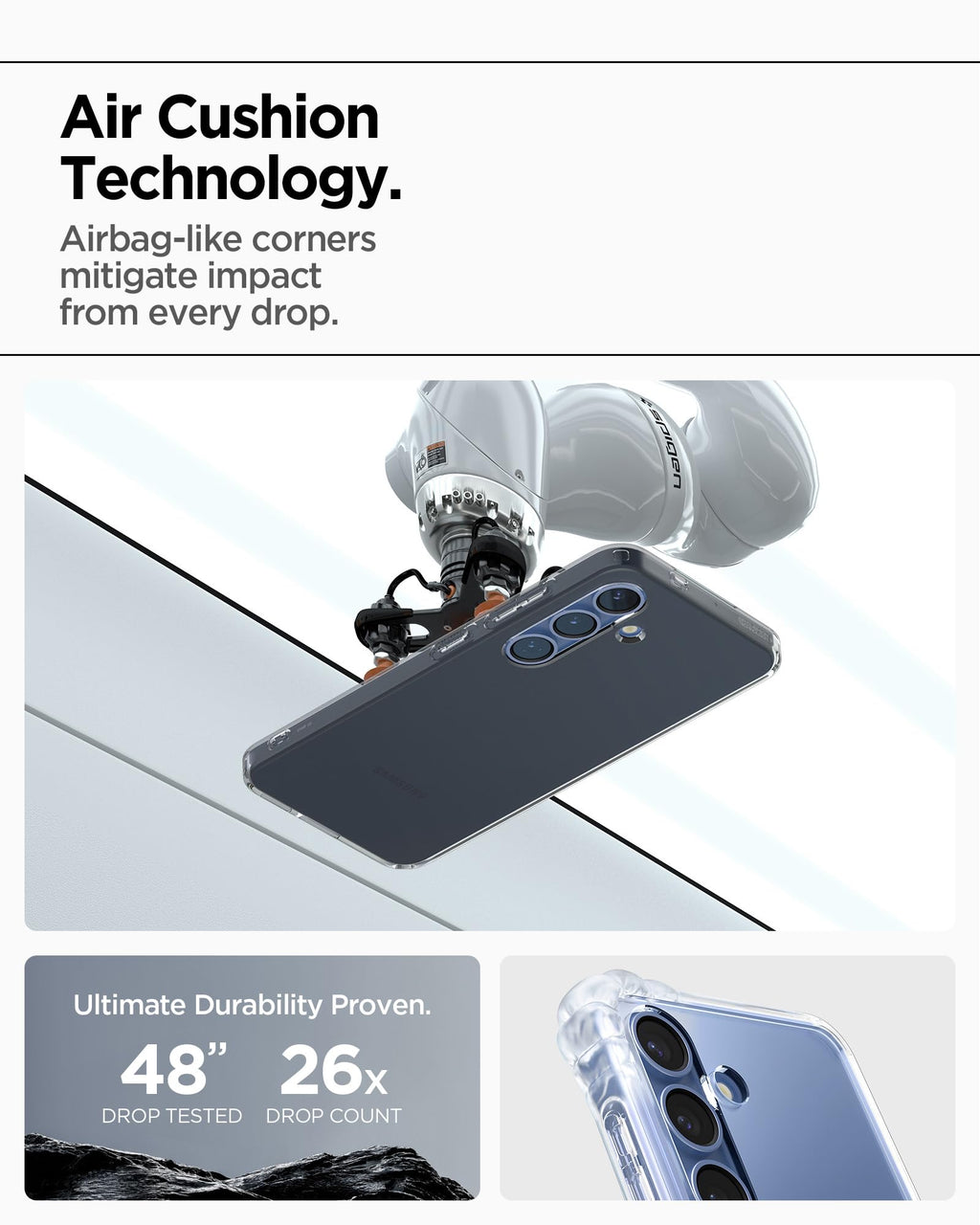 Spigen Liquid Crystal Designed for Galaxy S24 Case (2024) [Military-Grade Protection] - Crystal Clear