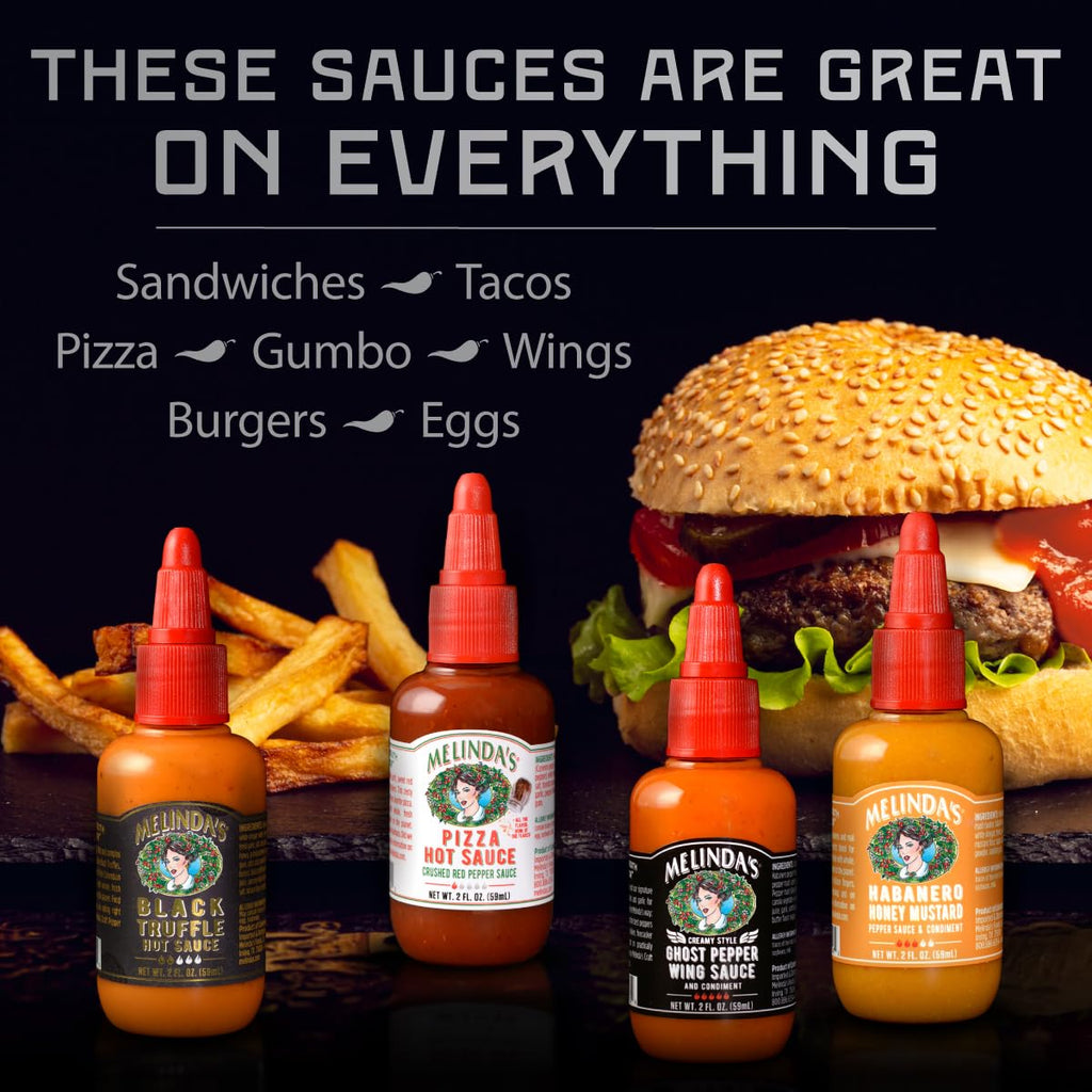 Melinda’s Mini Hot Sauce Variety Pack - 10 Pack (2 Oz Each) - Gourmet Gift Set with Travel Friendly Mini Hot Sauce Bottles in 10+ Possible Flavors