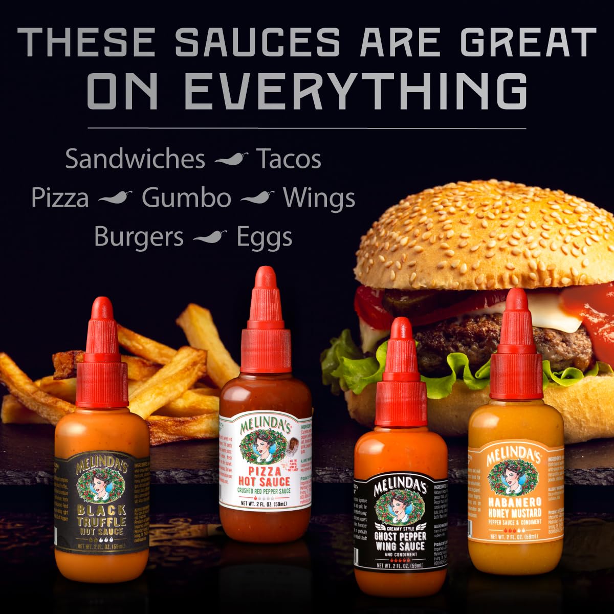 Melinda’s Mini Hot Sauce Variety Pack - 10 Pack (2 Oz Each) - Gourmet Gift Set with Travel Friendly Mini Hot Sauce Bottles in 10+ Possible Flavors