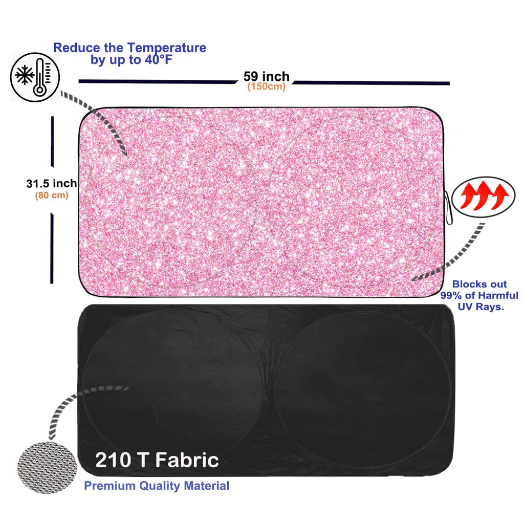 Gven Windshield Sun Shade for Car Front Window Cover Sunshades Visor Automotive Sun Shield for Full-Size Sedan & SUV, Mid-Size SUV, Sports Cars Mid-Size Pickup Truck Car Accessories(Abstract, L)