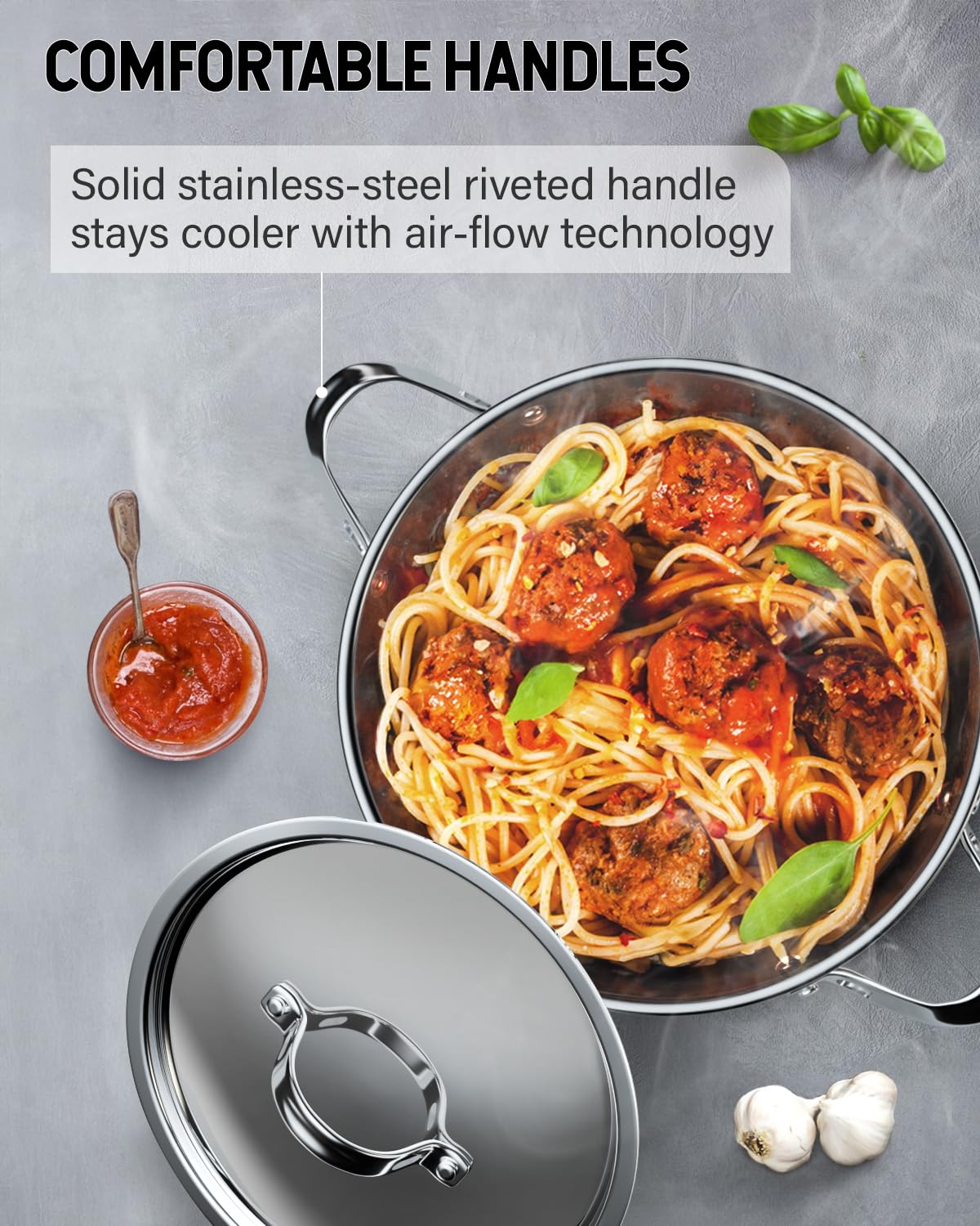 Cooks Standard Classic 6 Quart Stock Pot with Lid, Stainless Steel Dutch Oven