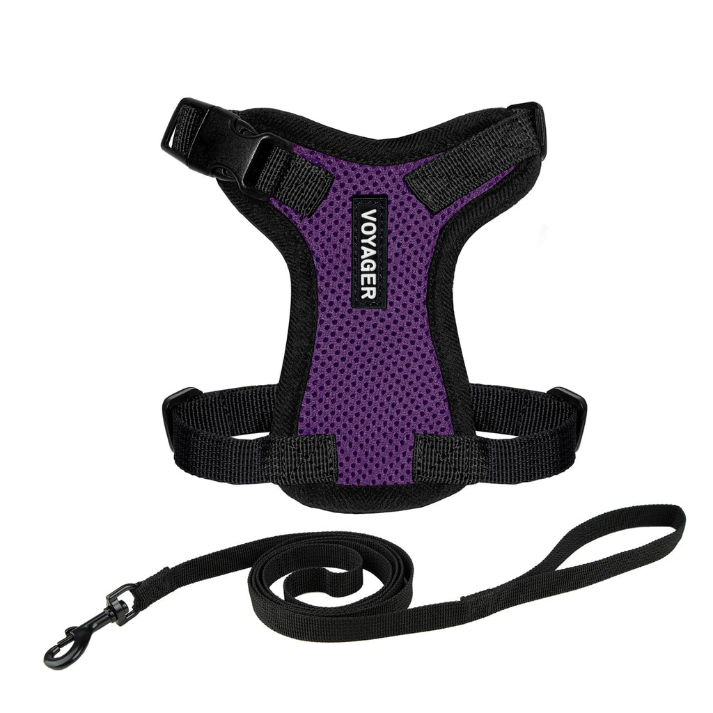 Voyager Escape-Proof Step-in Lock Cat Harness & 5ft Neoprene-Handle Leash Set All-Weather Mesh with Reflective Stitching for Small to Large Cats by Best Pet Supplies, Army (327), XXXS