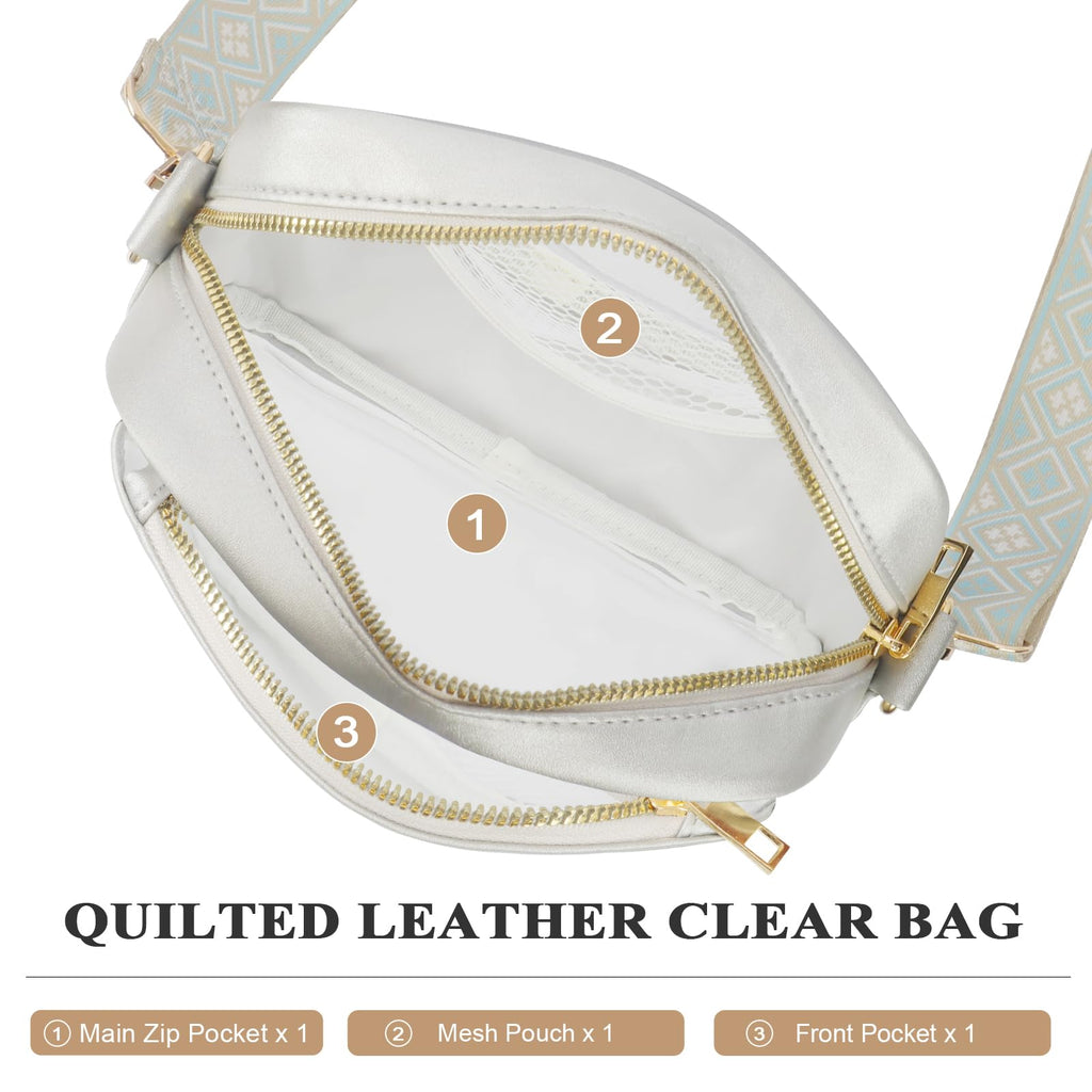 KETIEE Clear Crossbody Bag, Stadium Approved Clear Purse Bag for Concerts Sports Events Festivals