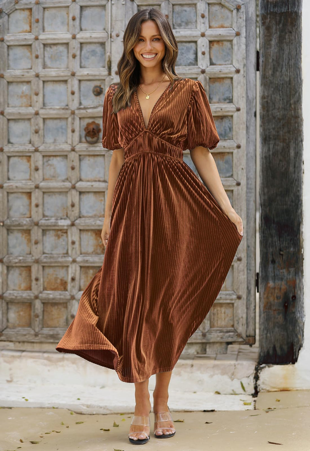 Sissyaki Women's Velvet Formal Dresses for Wedding Guest 2025 Fall Winter Dress