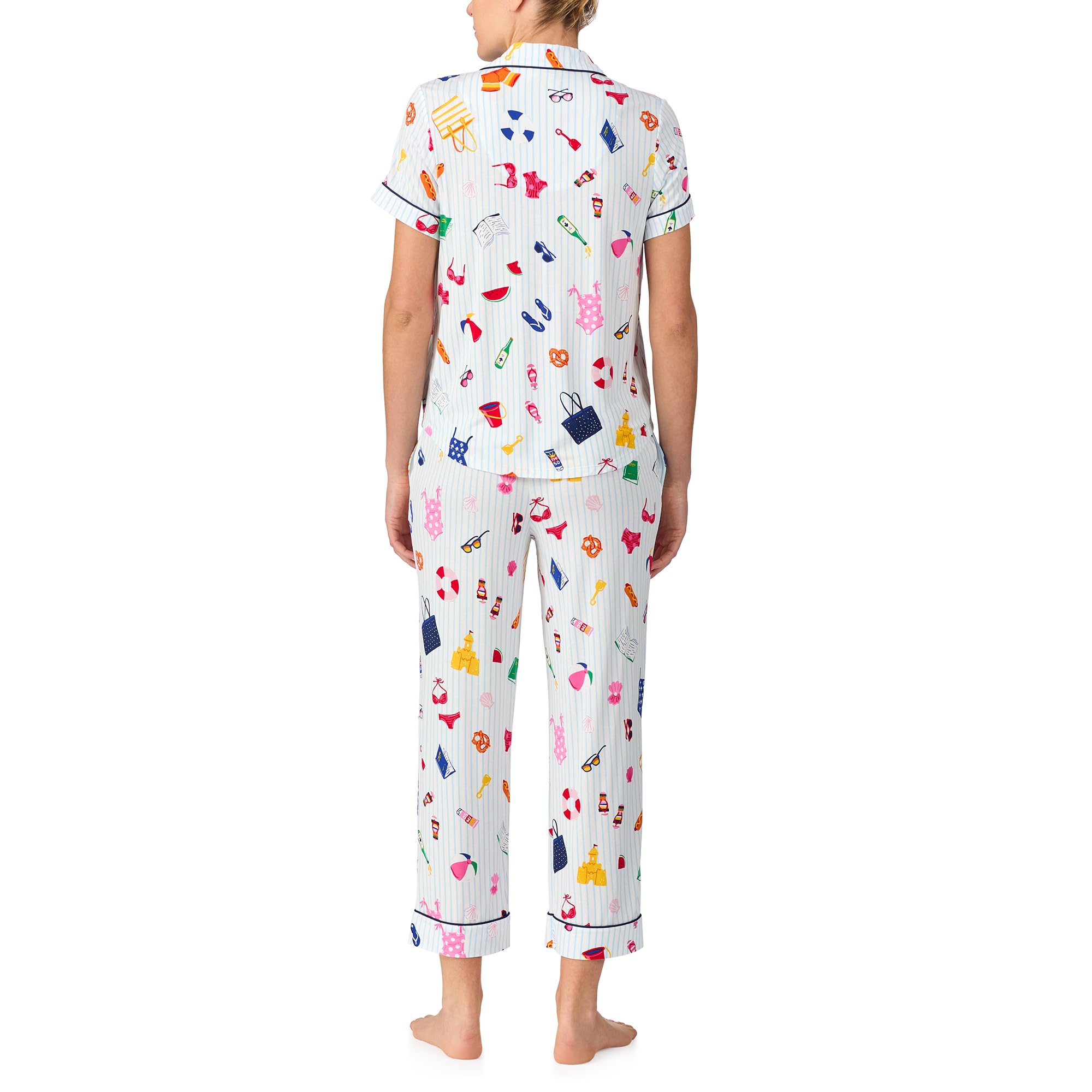 kate spade new york Short Sleeve Cropped Pant PJ Set