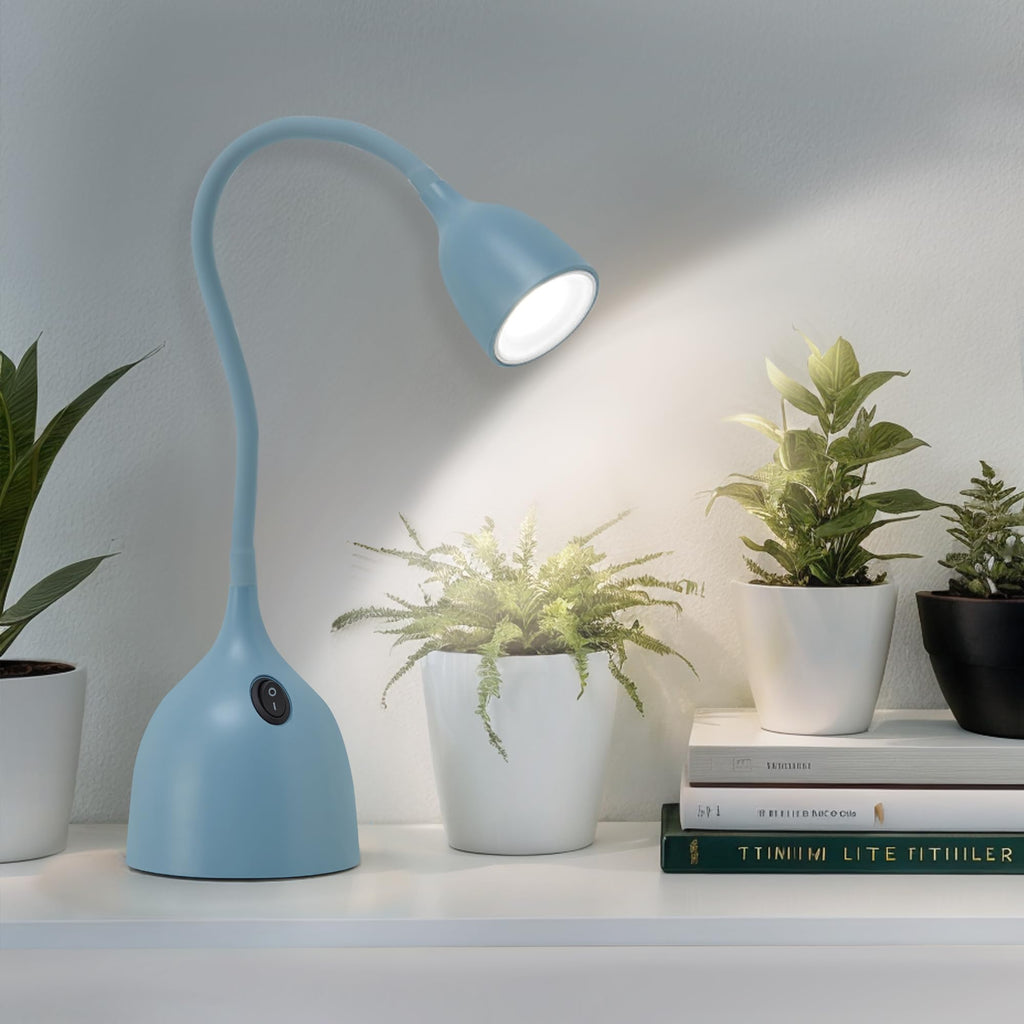 EJIAXIN Gooseneck Desk Lamp 360° LED Flexible Reading Light Small Desk Lamps for Small Spaces Home Office Bedroom College Dorm Desk Bookshelf Nightstand Table Lamp (Purple)