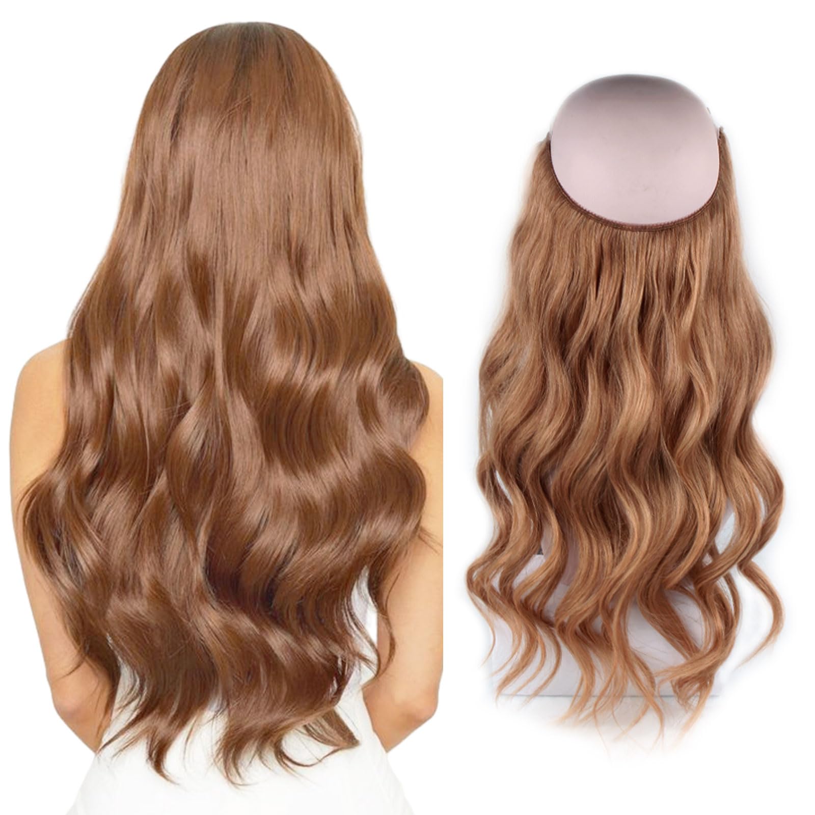 Sassina Invisible Wire Hair Extensions Real Human Hair with Transparent Wire Adjustable Size Secure Clips Natural Straight Secret Miracle Hairpiece, #1 Jet Black 12 Inch 70 Gram