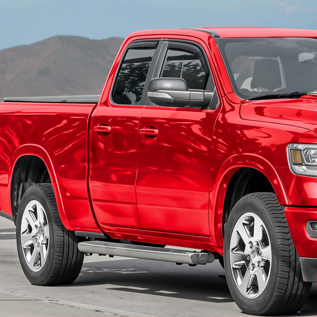 Voron Glass in-Channel Extra Durable Rain Guards for Trucks Chevrolet (Chevy) Silverado/GMC Sierra 2014-2018 Crew Cab, Window Deflectors, Vent Window Visors, 4 Pieces - 220009