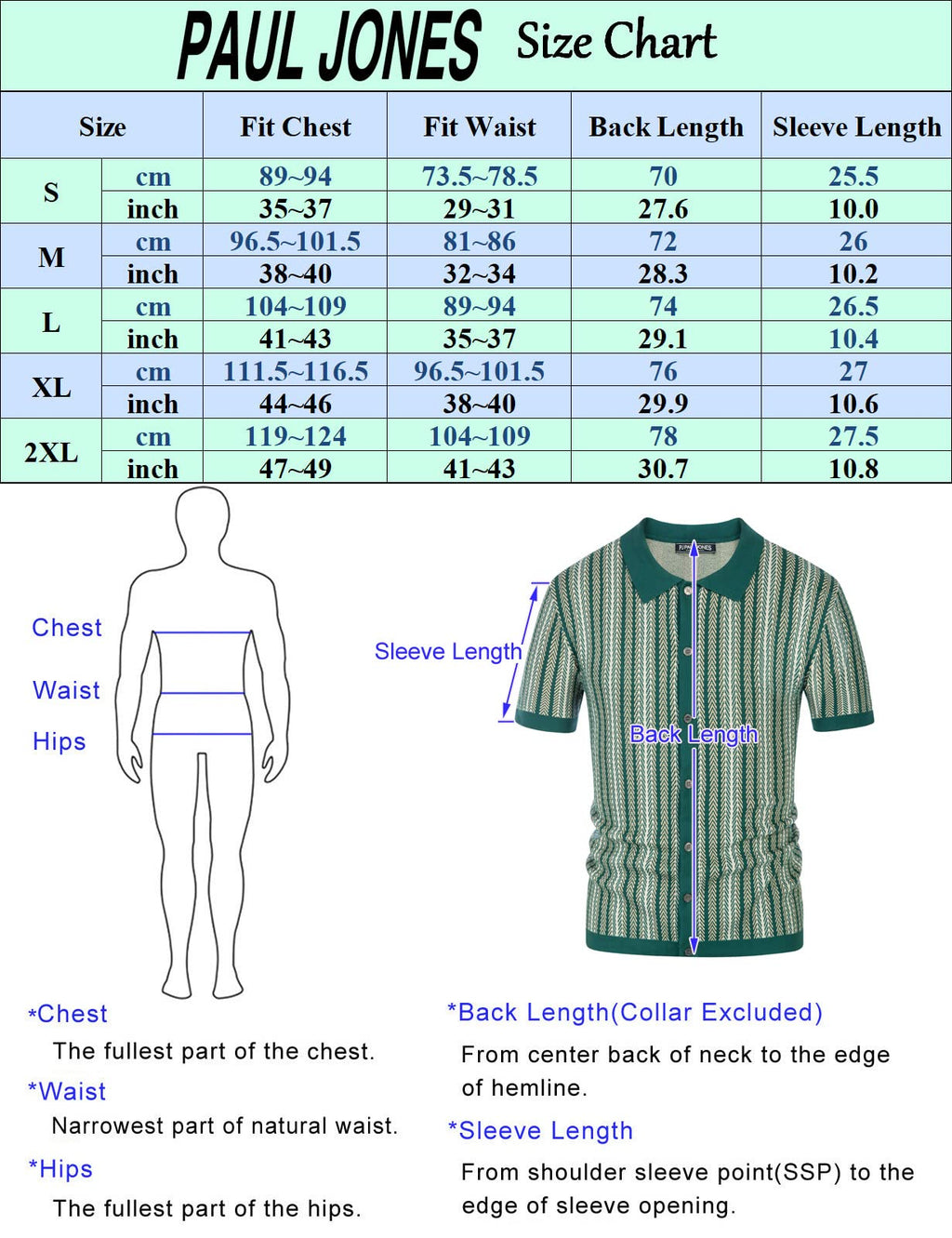 PJ PAUL JONES Men's Polo Shirts Retro Knit Shirt Vintage Striped Shirt