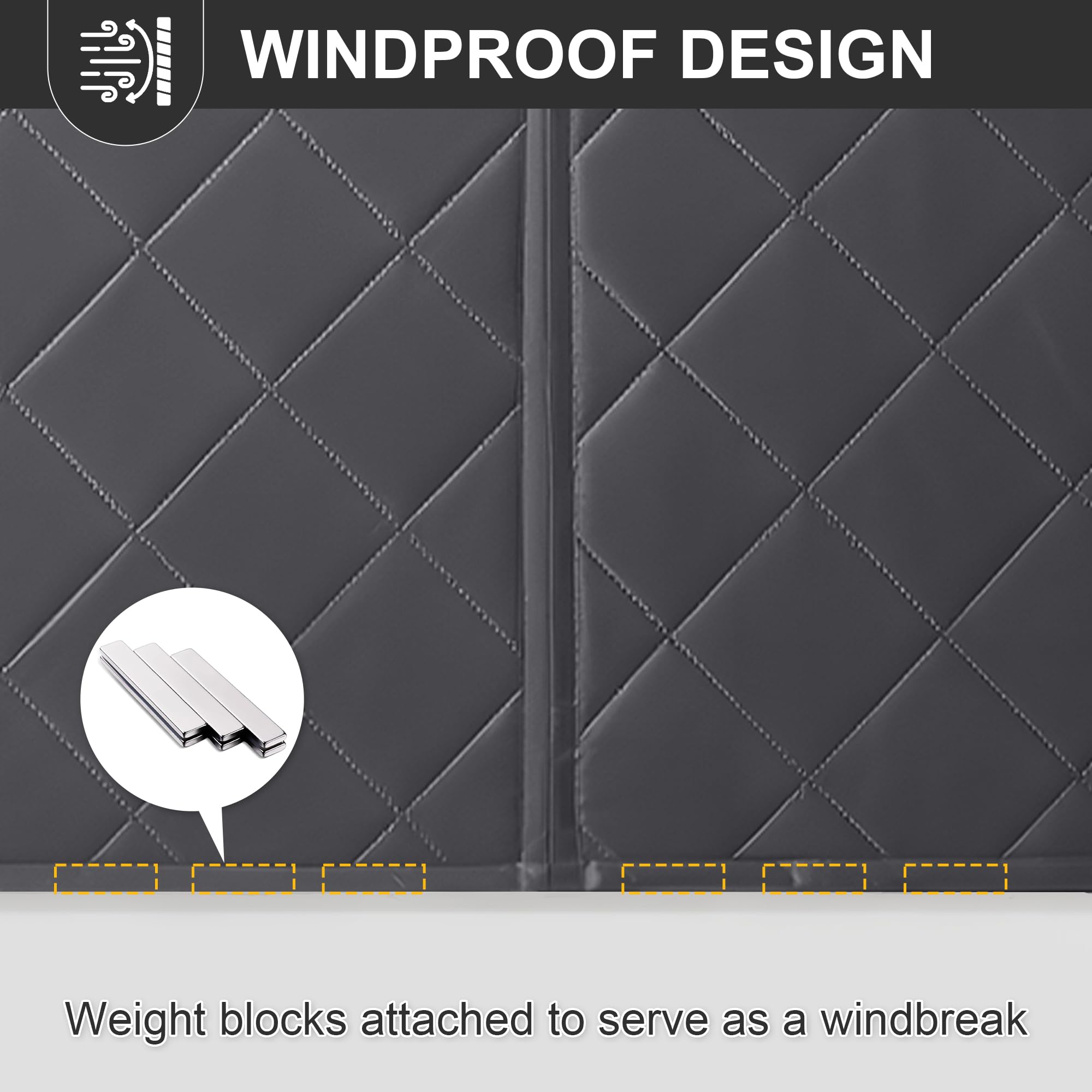RYB HOME Summer Heat Blocking Thick Quilted Insulated Curtains, Thermal Insulated Curtains Room Divider for Energy Saving Window Treatment for Bedroom Living Room, W32 x L80, Black, 1 Panel