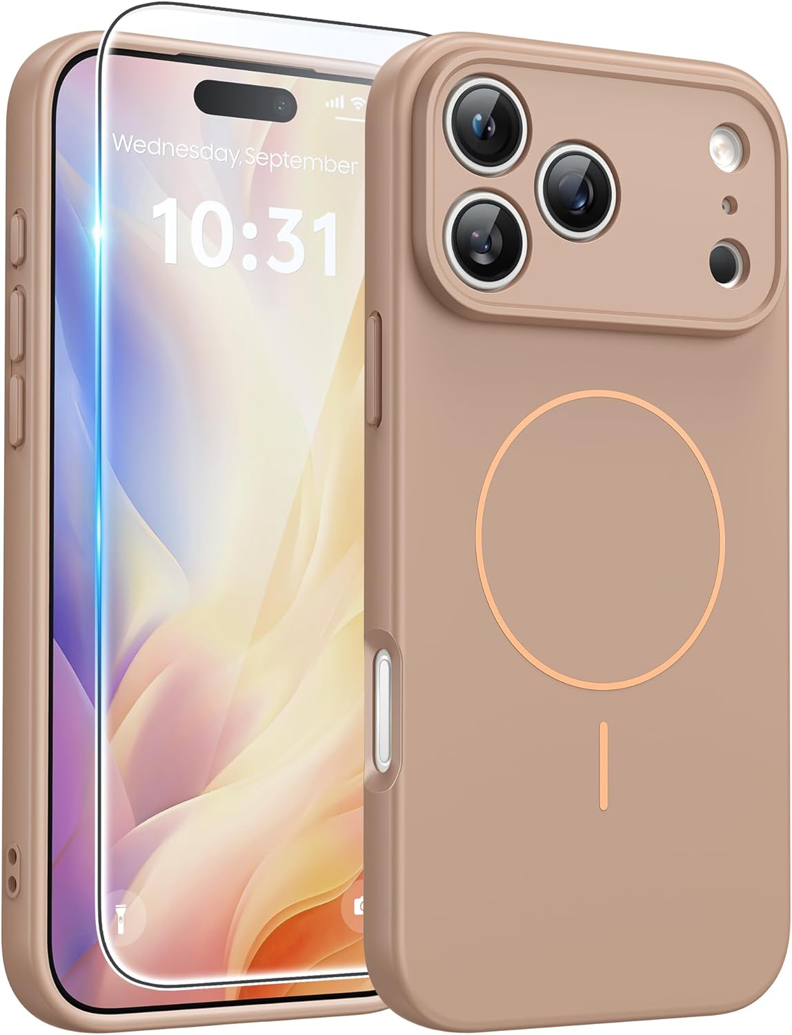 FNTCASE for iPhone 17 Case: [Compatible with Magsafe] Translucent Matte Cases with [Full Camera Protection] [Screen Protector] Military Grade Shockproof Protective Phone Cover - Light Purple