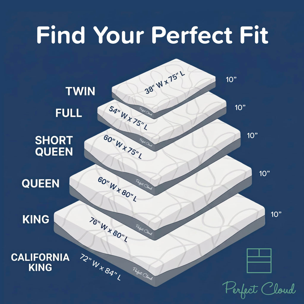 Perfect Cloud UltraPlush Full Mattress - 10 Inch Cooling Gel Memory Foam, Charcoal-Infused, Pressure Relief, Motion Isolation, Bed in a Box, Made in USA