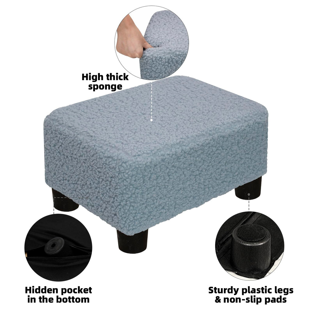 CAROLMADE Small Foot Stool Ottoman Footstool with Legs Under Desk Footrest for Living Room Bedroom and Office, Black