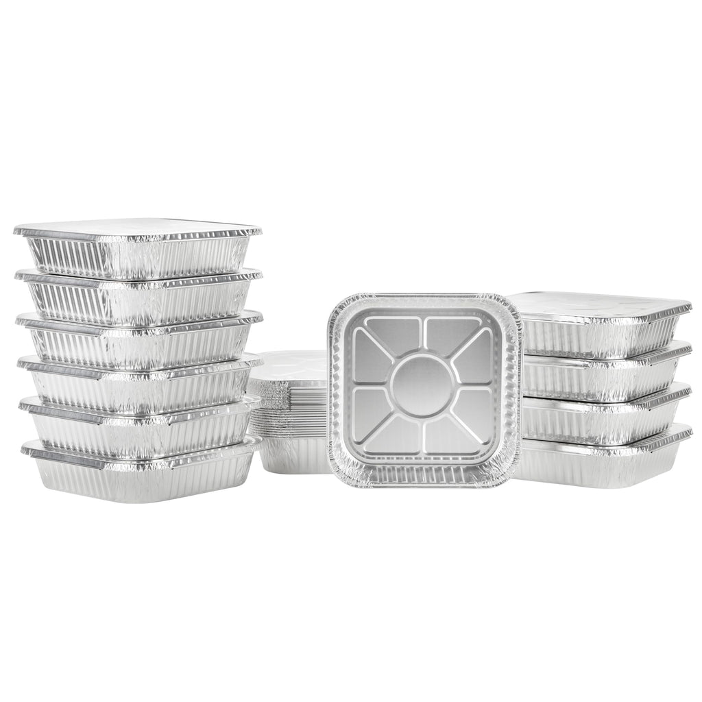 8x8 Aluminum Pans With Lids (10 Pack) 8 Inch Foil Pans With Covers - Cake Pans - Aluminum Square Pans With Lids - Disposable Food container - great For Cake Baking, Cooking, Freezing, Prepping Food