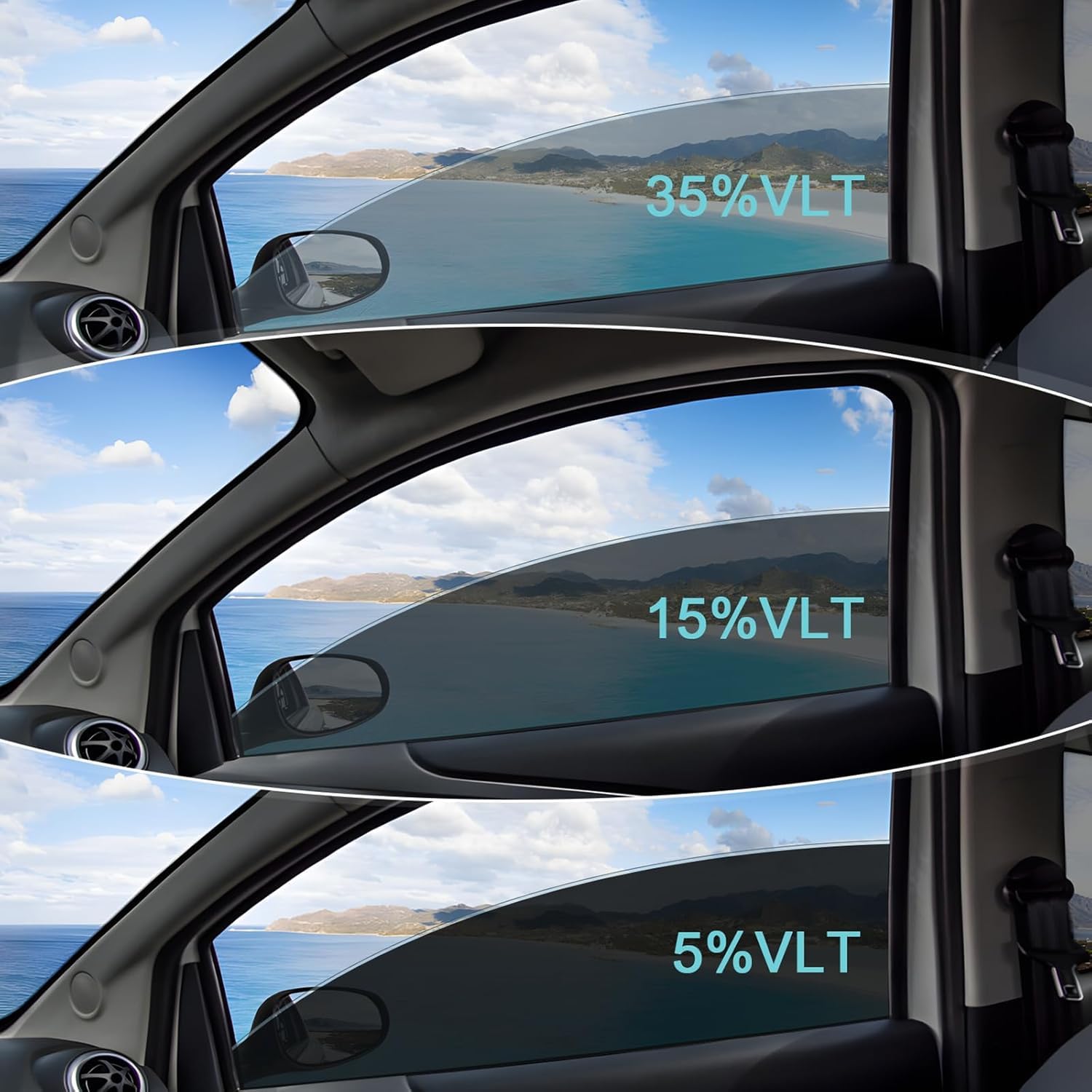 Window Tint Film for Cars 5% VLT 20in x 10Ft Ceramic Window Tints, Blocks 99% UV & IR Rays, Heat Resistant Anti Glare Film for Windshield, Scratch Resistant Sun Shade Auto Tint Roll